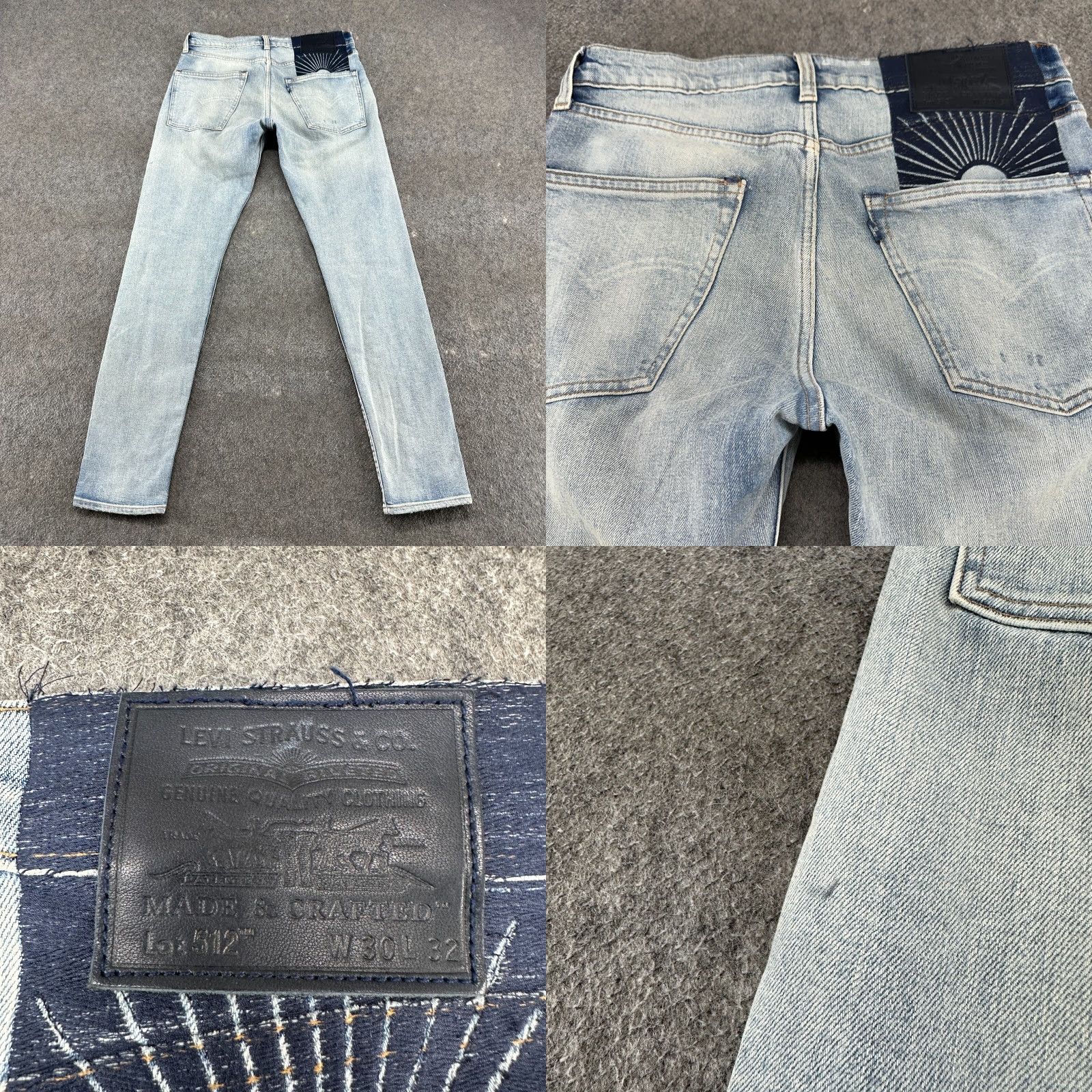 Levi's Levi's 512 Jeans Slim Tapered Light Wash 31x32 Blue Men Regular Denim Cotton Blend Distressed 5-Pocket Jeans Mens Sl… Size US 31 - 9 Thumbnail