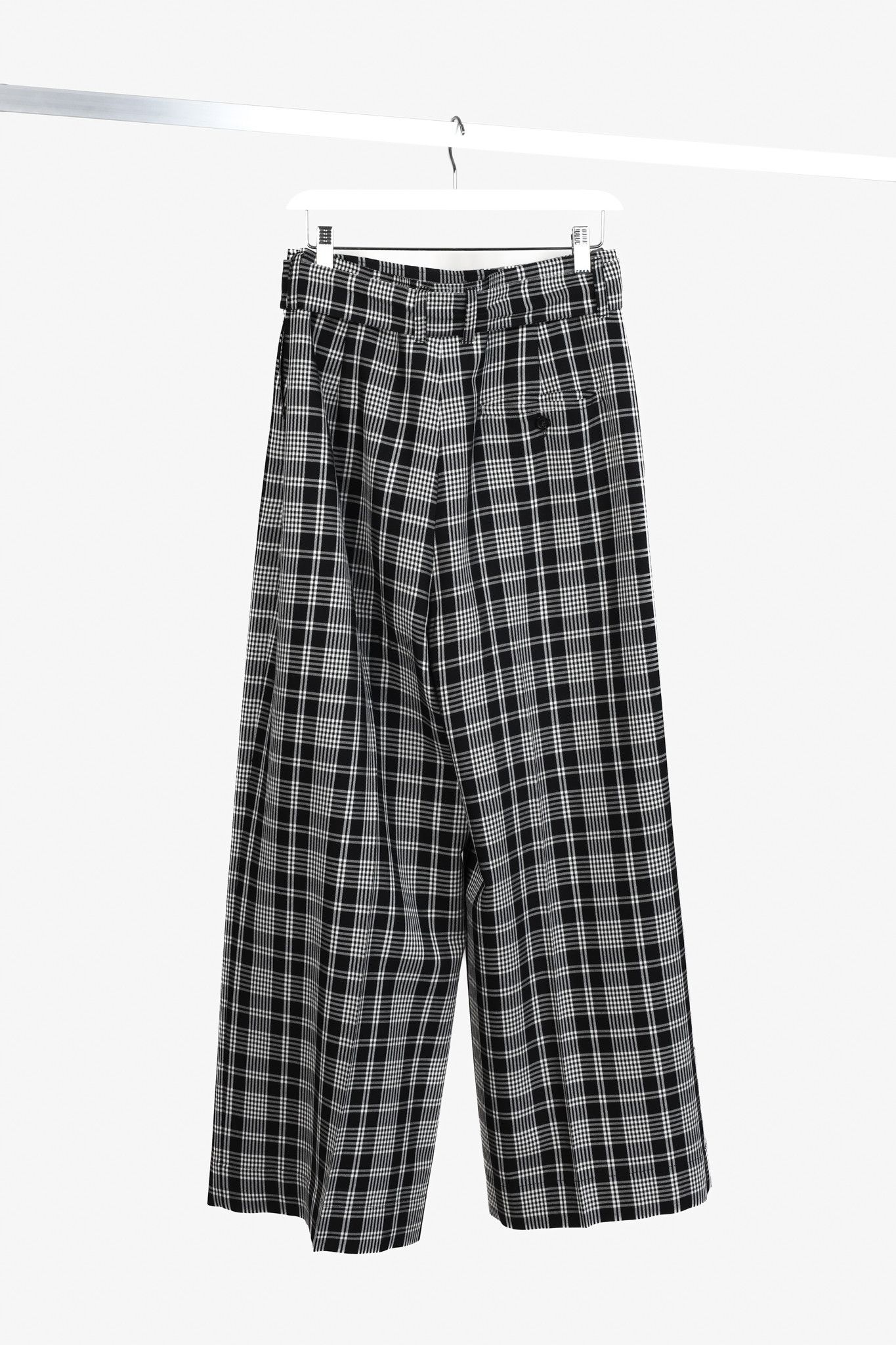 Max Mara Max Mara Weekend Black White Plaid Wide Leg Pant Size 34" / US 12 / IT 48 - 2 Thumbnail