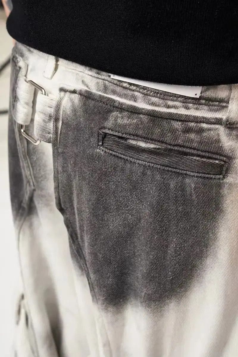 Japanese Brand Streetwear Design Splashed Straps Multi Pocket Jeans Size US 32 / EU 48 - 3 Thumbnail