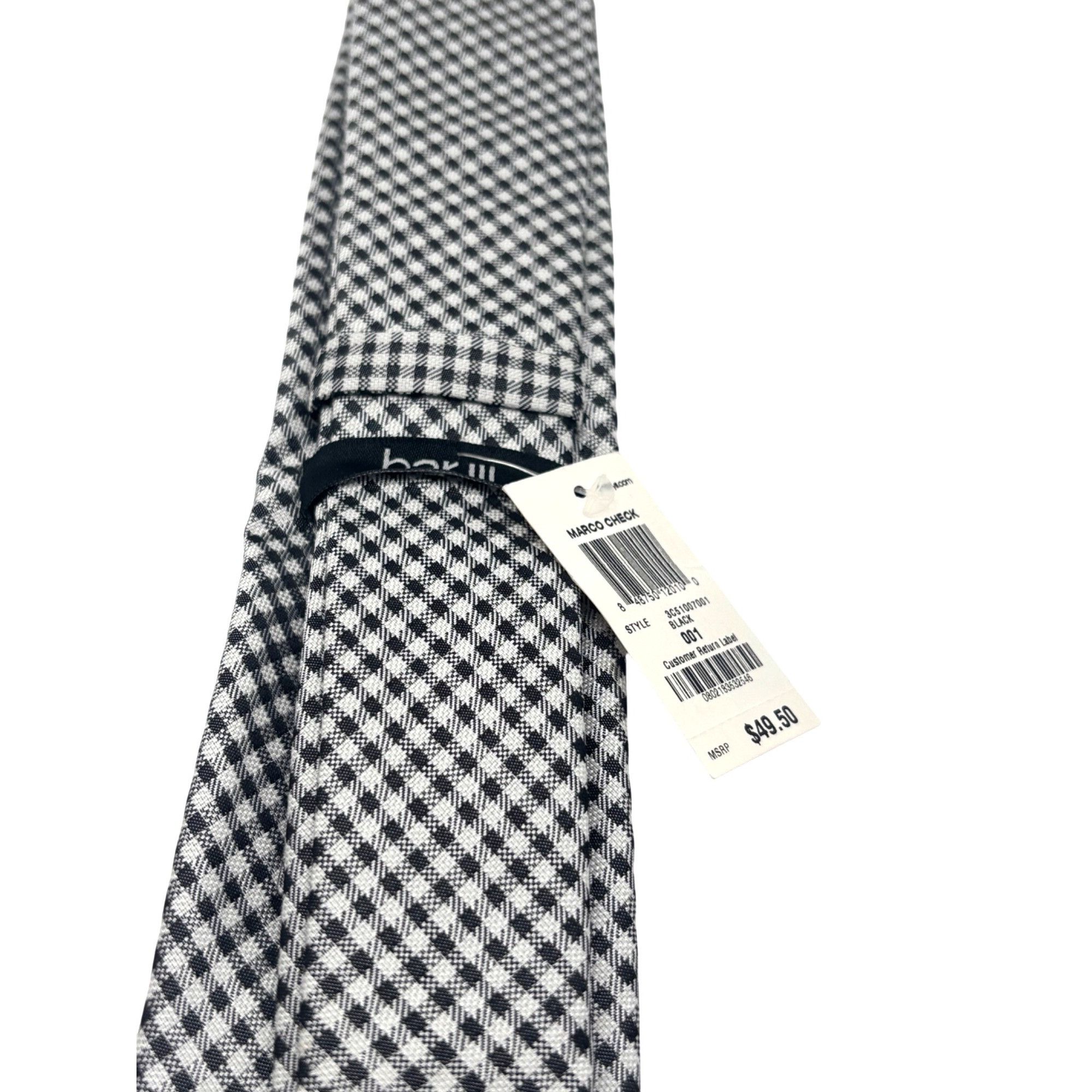 Bar III BAR III Macro Check Men’s Necktie, Black, OS Size ONE SIZE - 5 Thumbnail