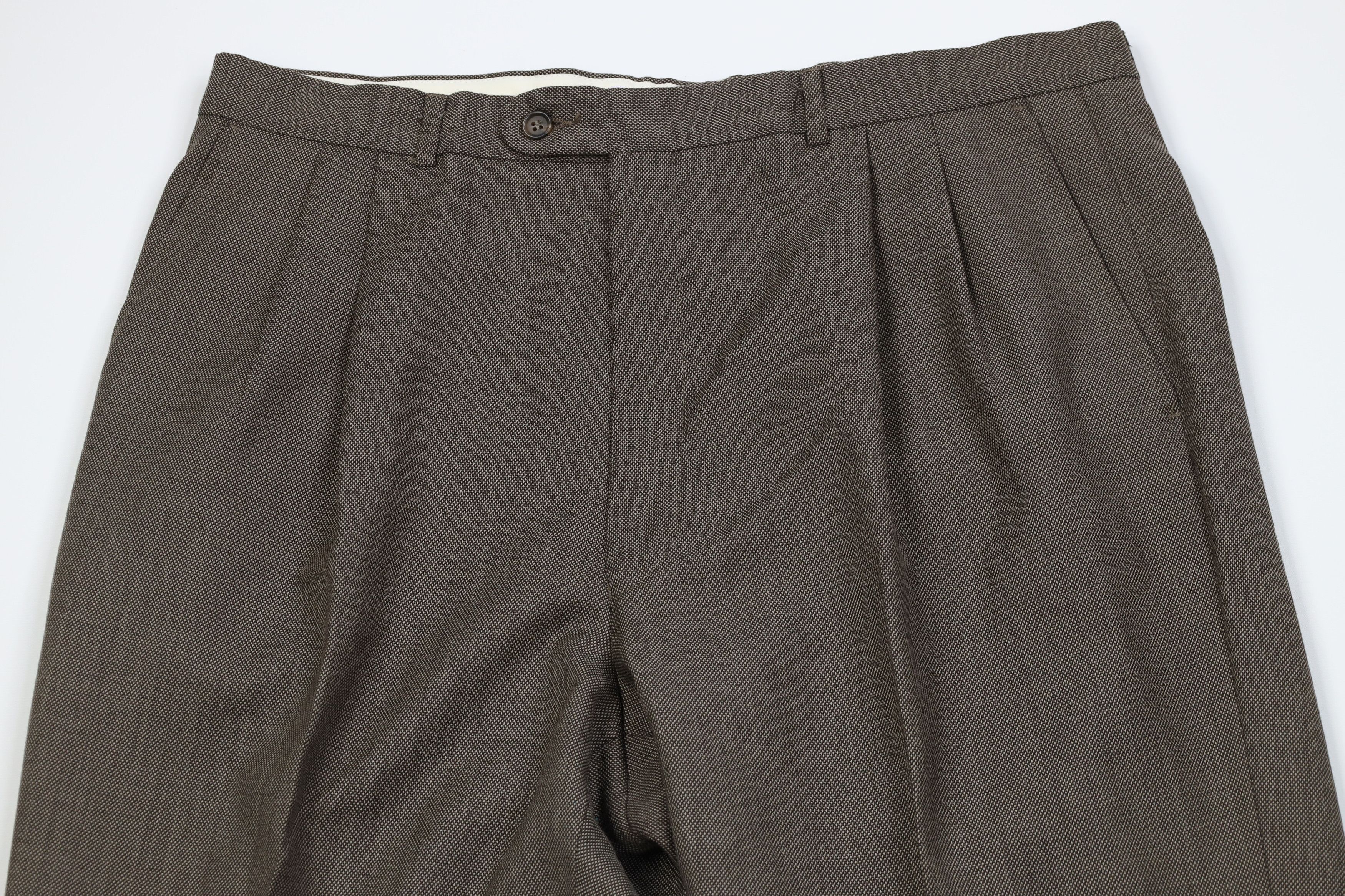Vintage Vintage 90s Streetwear Virgin Wool Knit Wide Leg Chino Pants Size US 38 / EU 54 - 2 Thumbnail