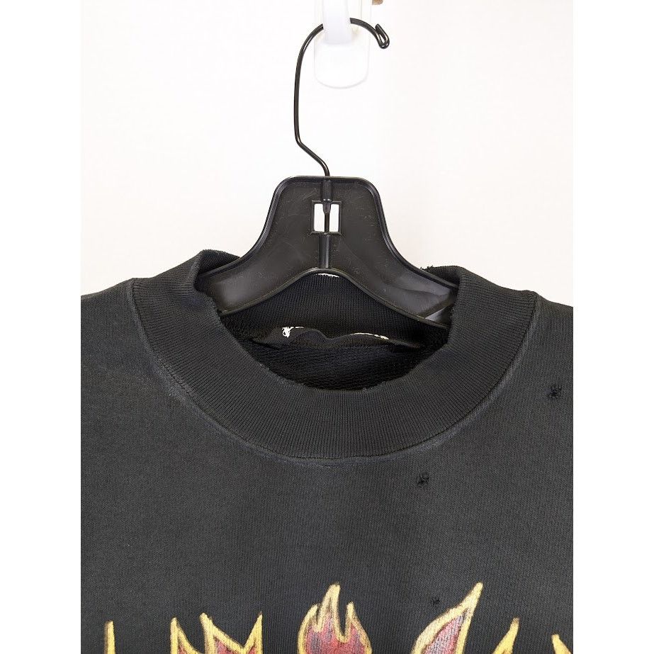 Palm Angels o1rshd1 Logo Flames Vint Crewneck Sweater in Black/Red Size US L / EU 52-54 / 3 - 4 Thumbnail
