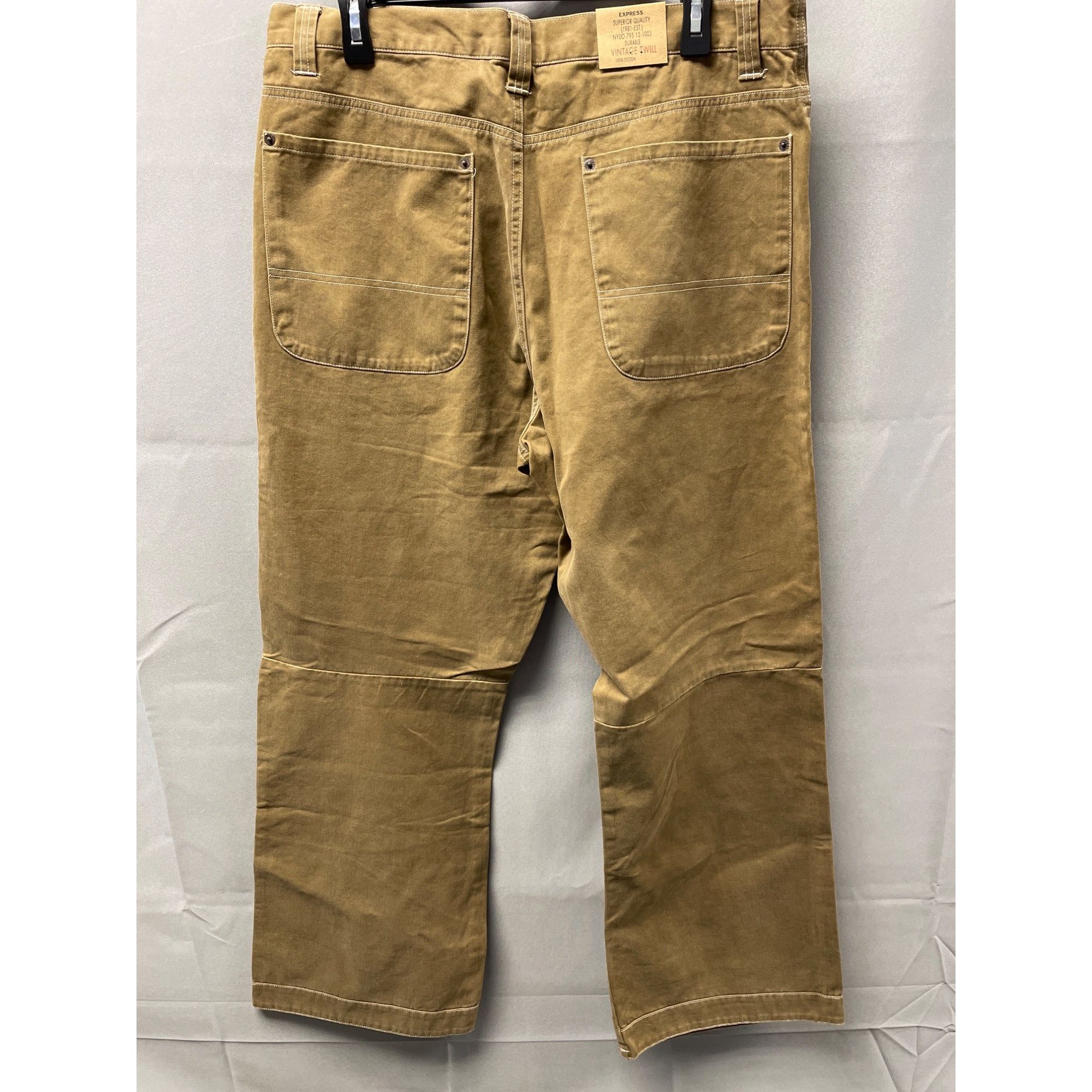 Express Express Men's Tan/ Vintage Twill Jeans Boot Cut Size 36x32 S Size US 36 / EU 52 - 5 Thumbnail