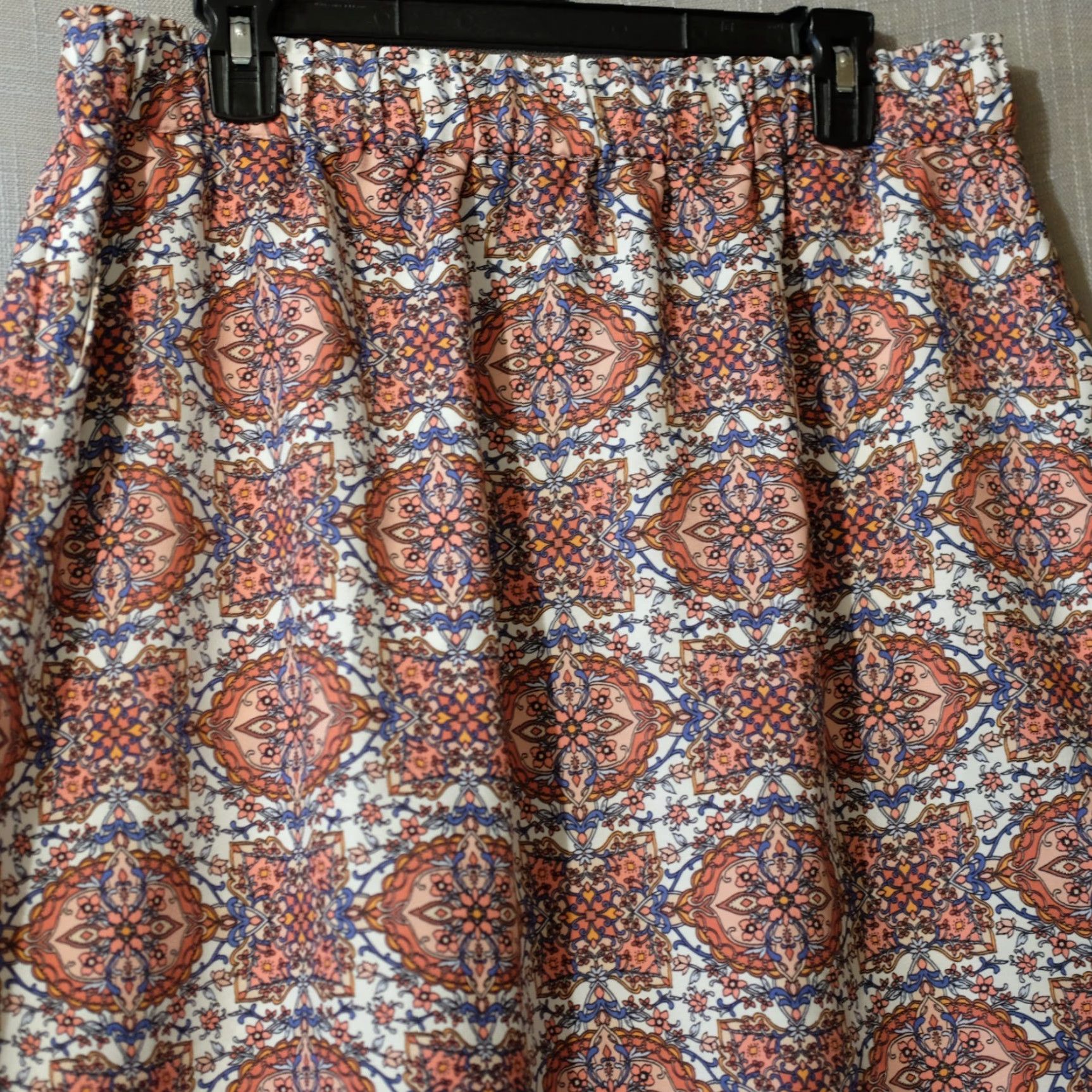 Loft LOFT Floral A-Line Skirt Lightweight 100% Polyester Women L Multicolor Pockets Elastic Waist Short Unlined 0ur Casual Travel 90s? Size 36" / US 14 / IT 50 - 2 Thumbnail