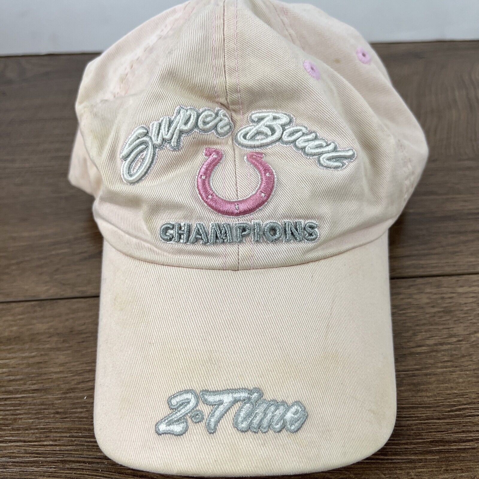 Other Indianapolis Colts Hat 2 Time Champions Pink Adjustable Adul Size ONE SIZE - 7 Thumbnail