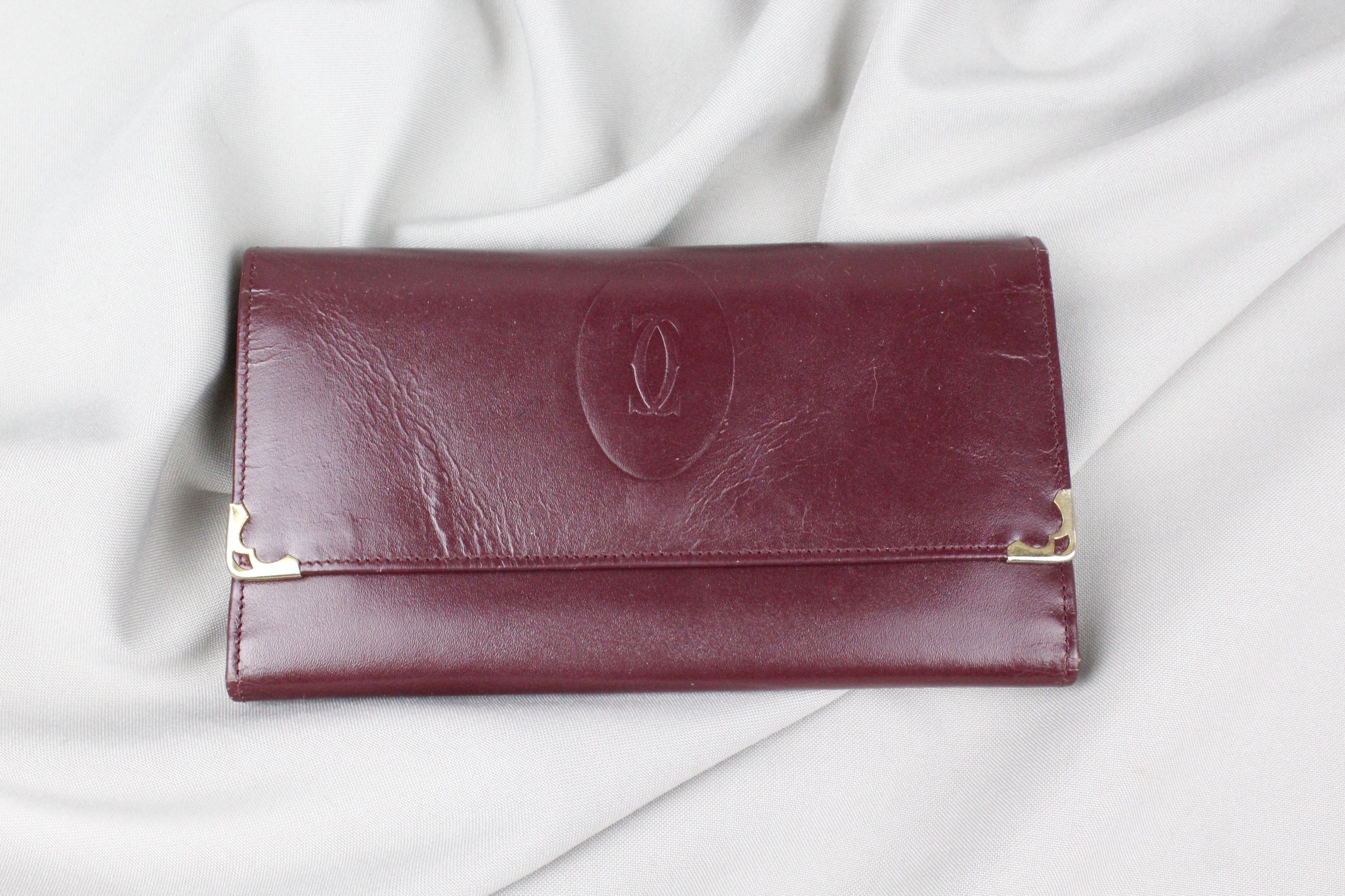 Cartier Vintage Cartier Logo Burgundy Leather Wallet Size ONE SIZE - 1 Thumbnail