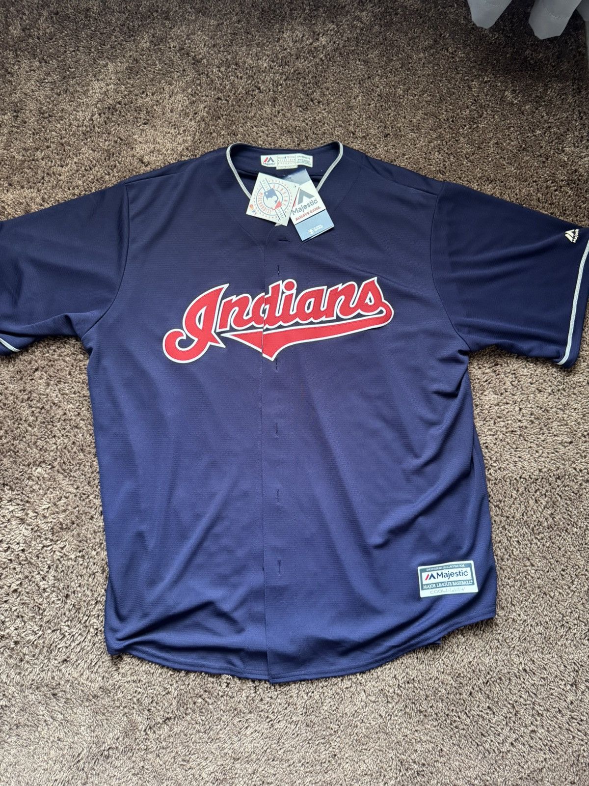 MLB × Majestic Cleveland Indians Vintage Jersey Size US XXL / EU 58 / 5 - 1 Thumbnail