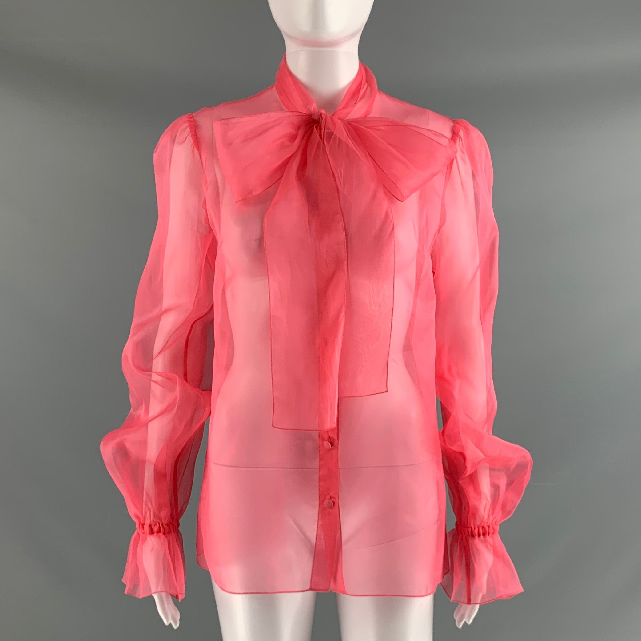 image of Dolce Gabbana Orange Coral Blouse Dress Top, Women's (Size Medium)