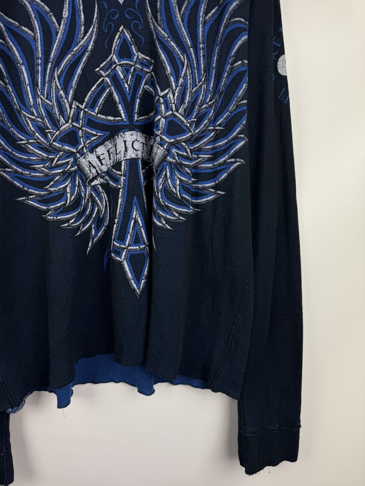 Affliction Affliction Y2K Overprinted Reversible Sweater L/S Pullover Size US XL / EU 56 / 4 - 6 Thumbnail