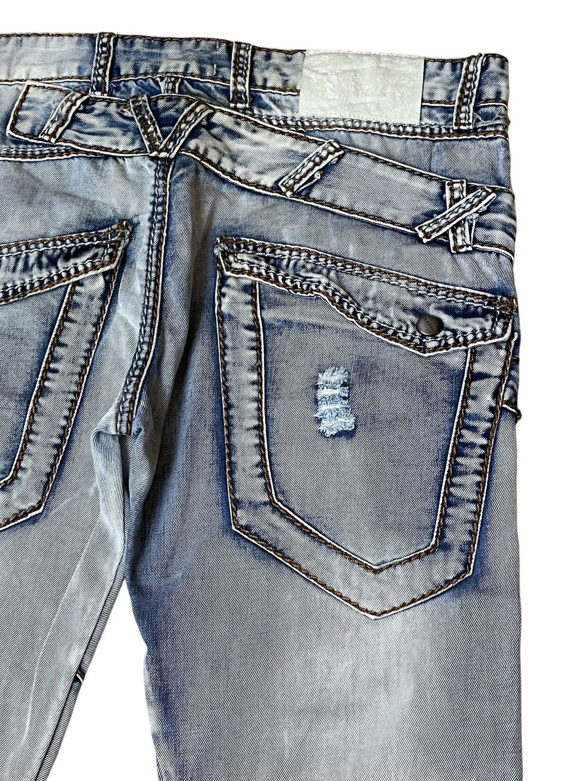 Japanese Brand SICK🔥JAPANESE BRAND FORZA DISTRESSED STYLE JEANS Size US 35 - 9 Thumbnail