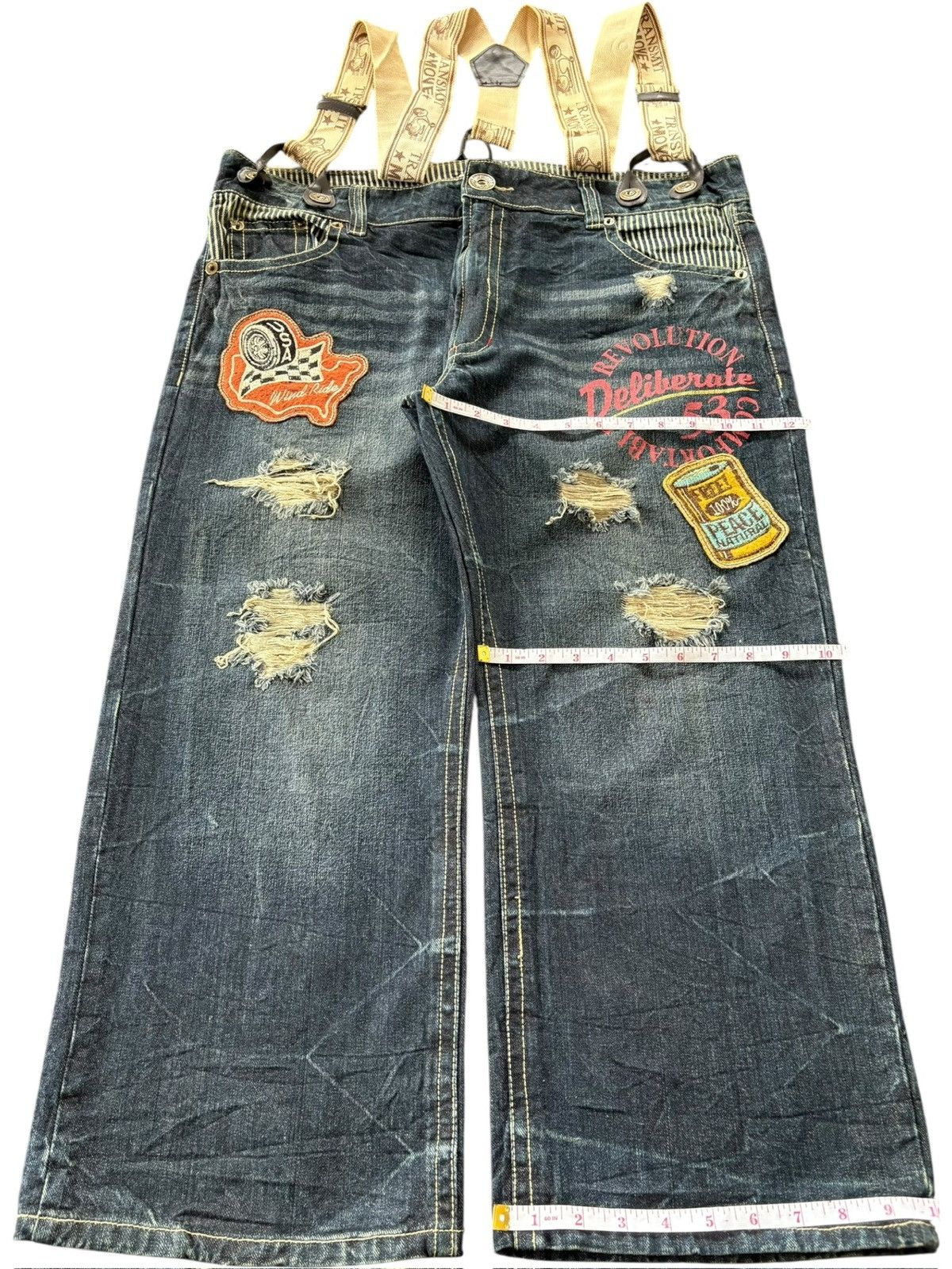 Fubu Vintage Japanese Brand Suspenders Distressed Baggy Jeans Size US 39 - 9 Thumbnail