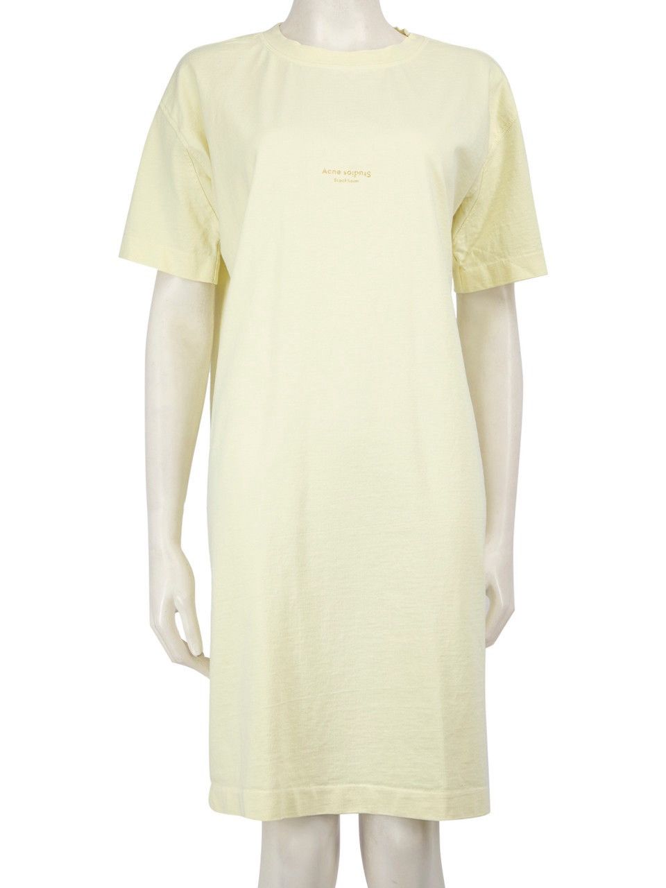 Acne Studios Acne Studios Acne Studios Joupa Logo T-Shirt Dress Yellow Size XS / US 0-2 / IT 36-38 - 1 Thumbnail