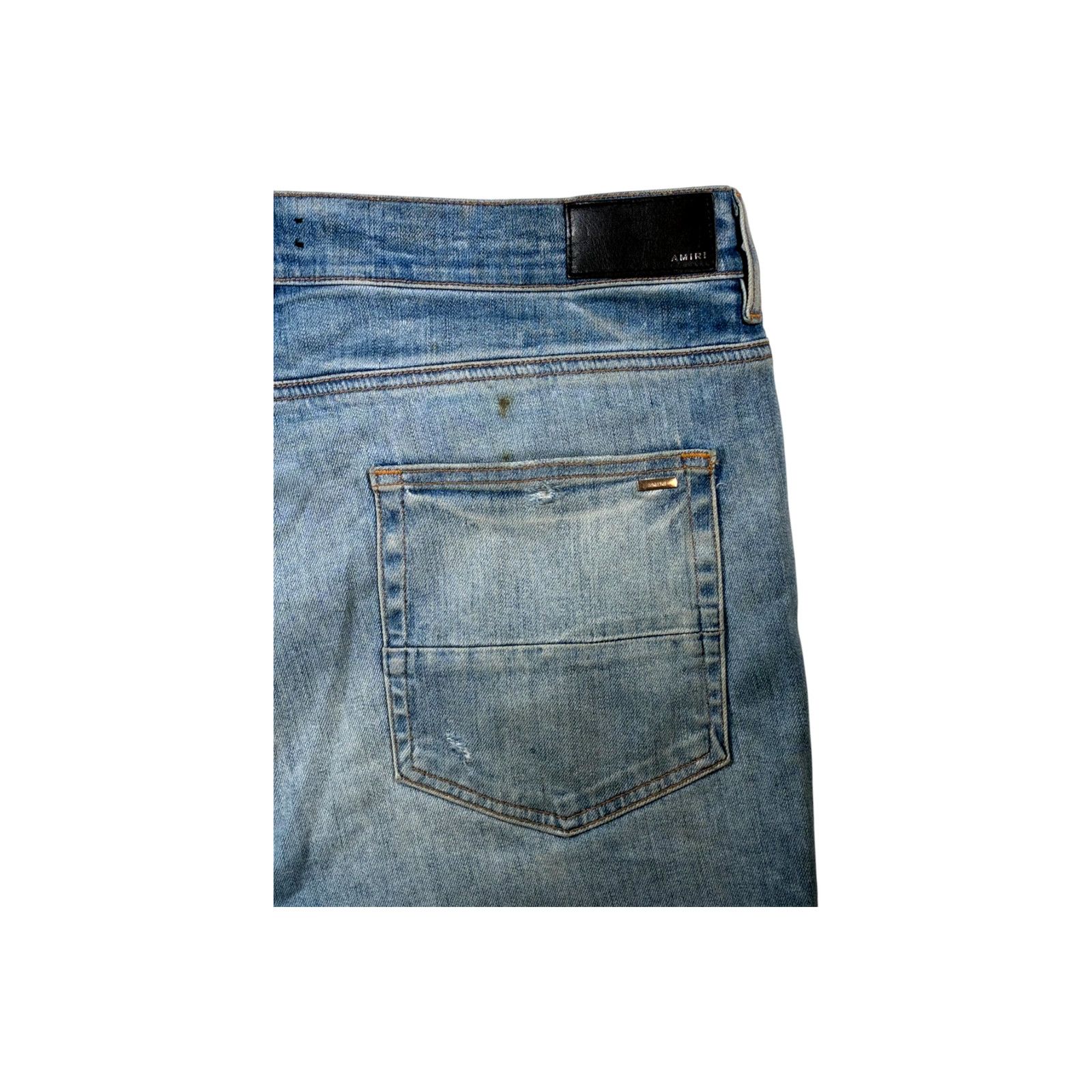 Amiri Amiri Tie Dye Aqua Patch MX1 Light Wash Jeans Size US 38 / EU 54 - 3 Thumbnail