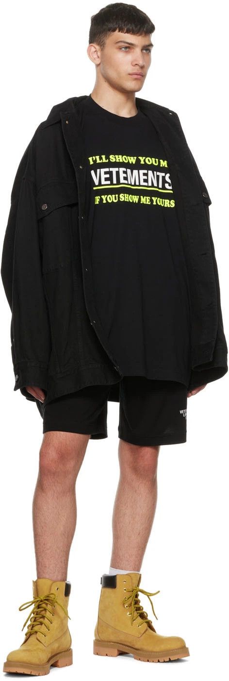 Vetements Black "Show You My Vetements" Logo Oversized T-Shirt Size US S / EU 44-46 / 1 - 4 Thumbnail