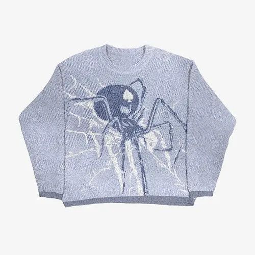 Japanese Brand Harajuku Print Spider Knitted Oversize Sweater Size US XL / EU 56 / 4 - 4 Thumbnail
