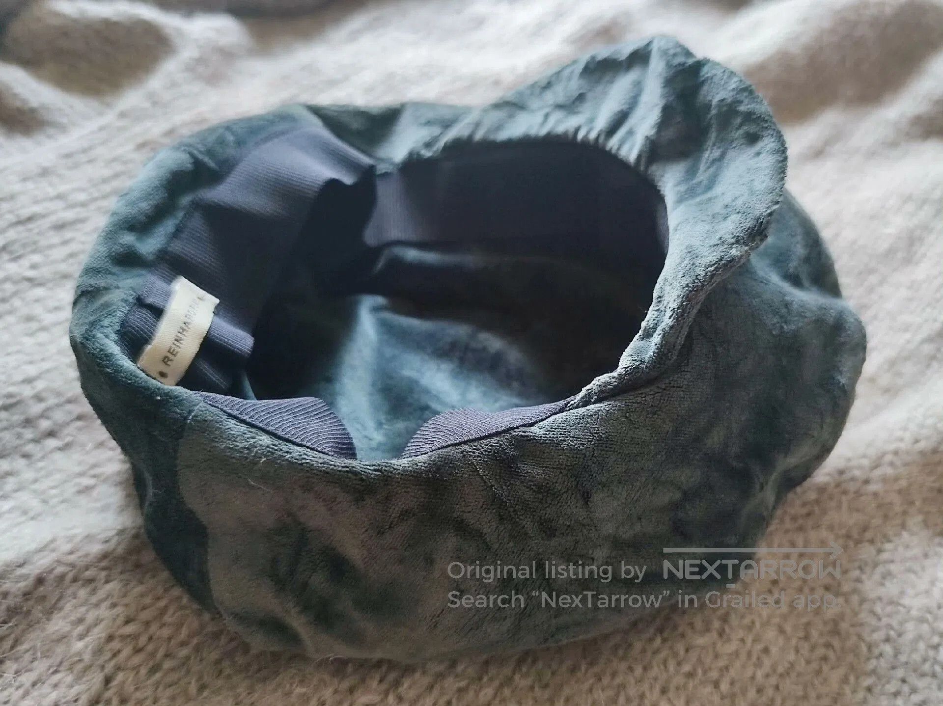Reinhard Plank Vintage Gray Green Velvet Beret Hat. Size ONE SIZE - 8 Thumbnail