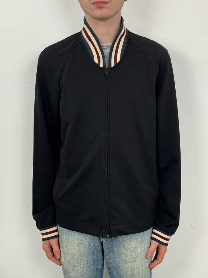 Prada 2000s Prada Black Nylon Striped Collar Track Jacket Size US L / EU 52-54 / 3 - 2 Thumbnail