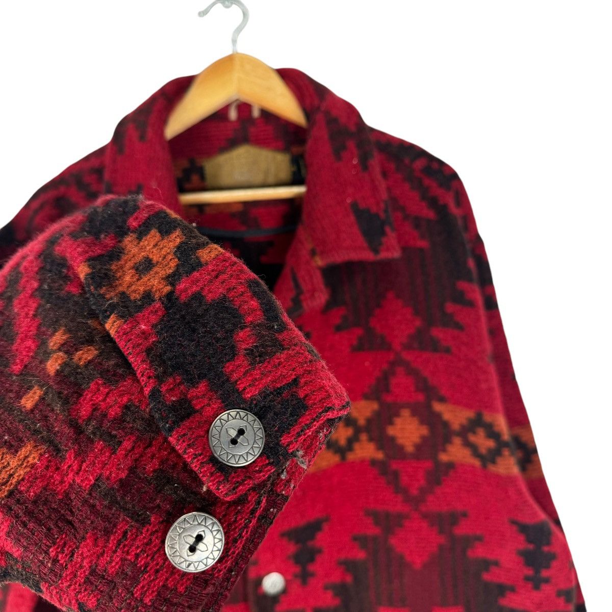 Native × Woolrich Woolen Mills 🌟WOOLRICH NATIVE AZTEC BUTTON WOOL JACKET Size US XL / EU 56 / 4 - 4 Thumbnail