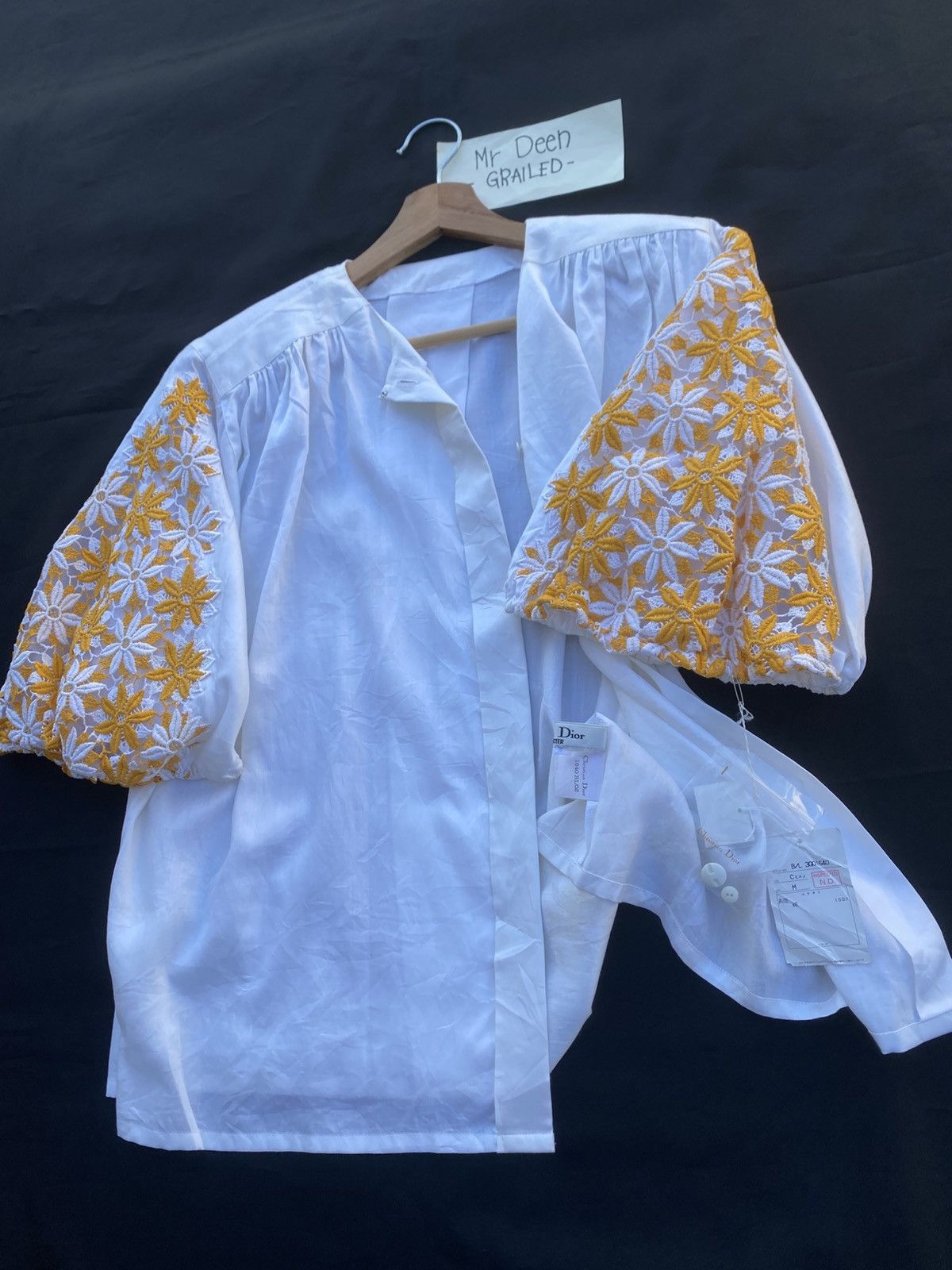 Christian Dior Monsieur Vintage Christian Dior Embroidered Balloon Sleeve Blouse Size M / US 6-8 / IT 42-44 - 12 Thumbnail
