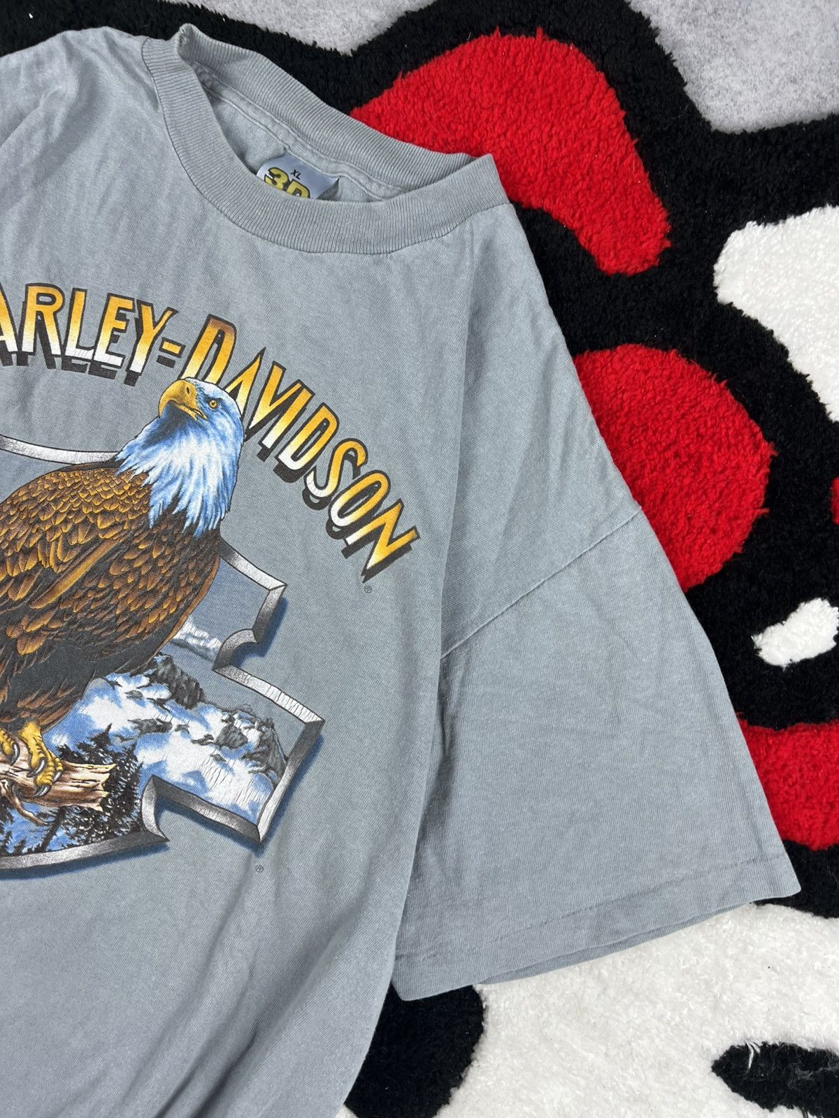 Harley Davidson Vintage Harley Davidson 1990 3D Emblem USA Eagle Y2K Tee Size US XL / EU 56 / 4 - 5 Thumbnail