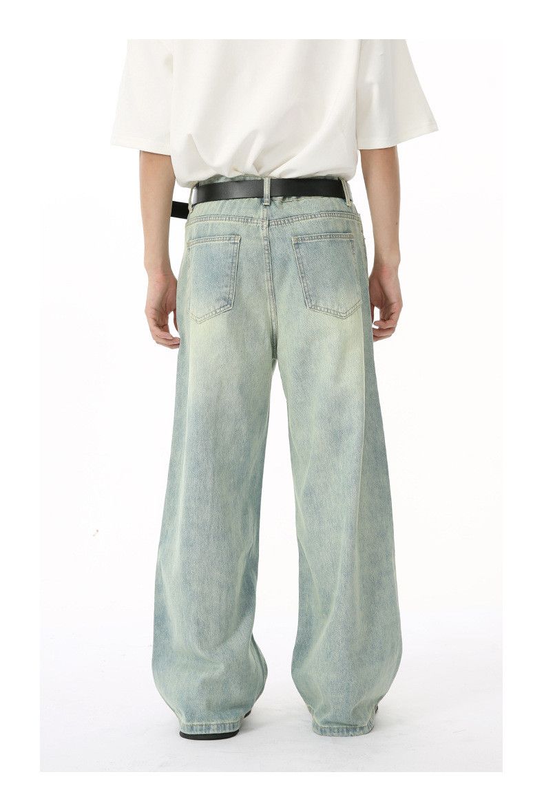Japanese Brand × Jean Light blue straight wide-leg loose distressed washed jeans Size US 32 / EU 48 - 6 Thumbnail