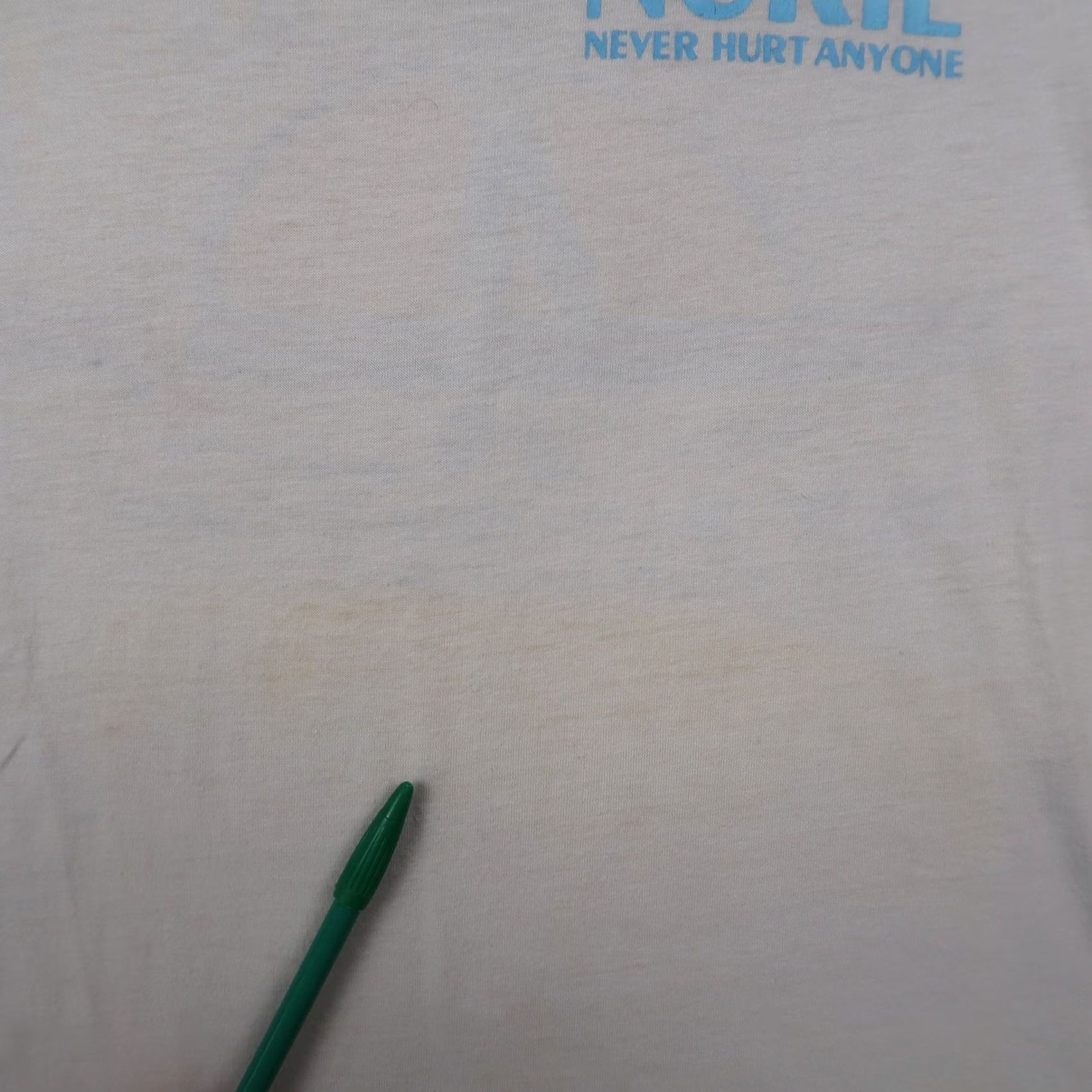 Hanes Vintage Nuke Never Hurt Anyone Nuclear BSEP T-Shirt Mens M Medium Ivory USA Size US M / EU 48-50 / 2 - 7 Thumbnail