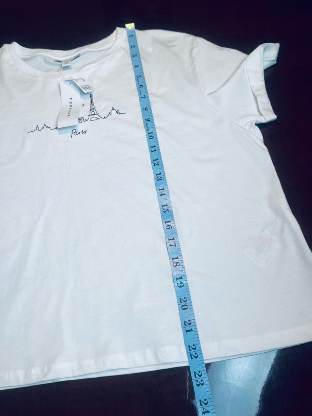 Topshop Topshop Paris Embroidery White Cropped Tee Shirt Boxy Fit 12 Size XL / US 12-14 / IT 48-50 - 7 Thumbnail
