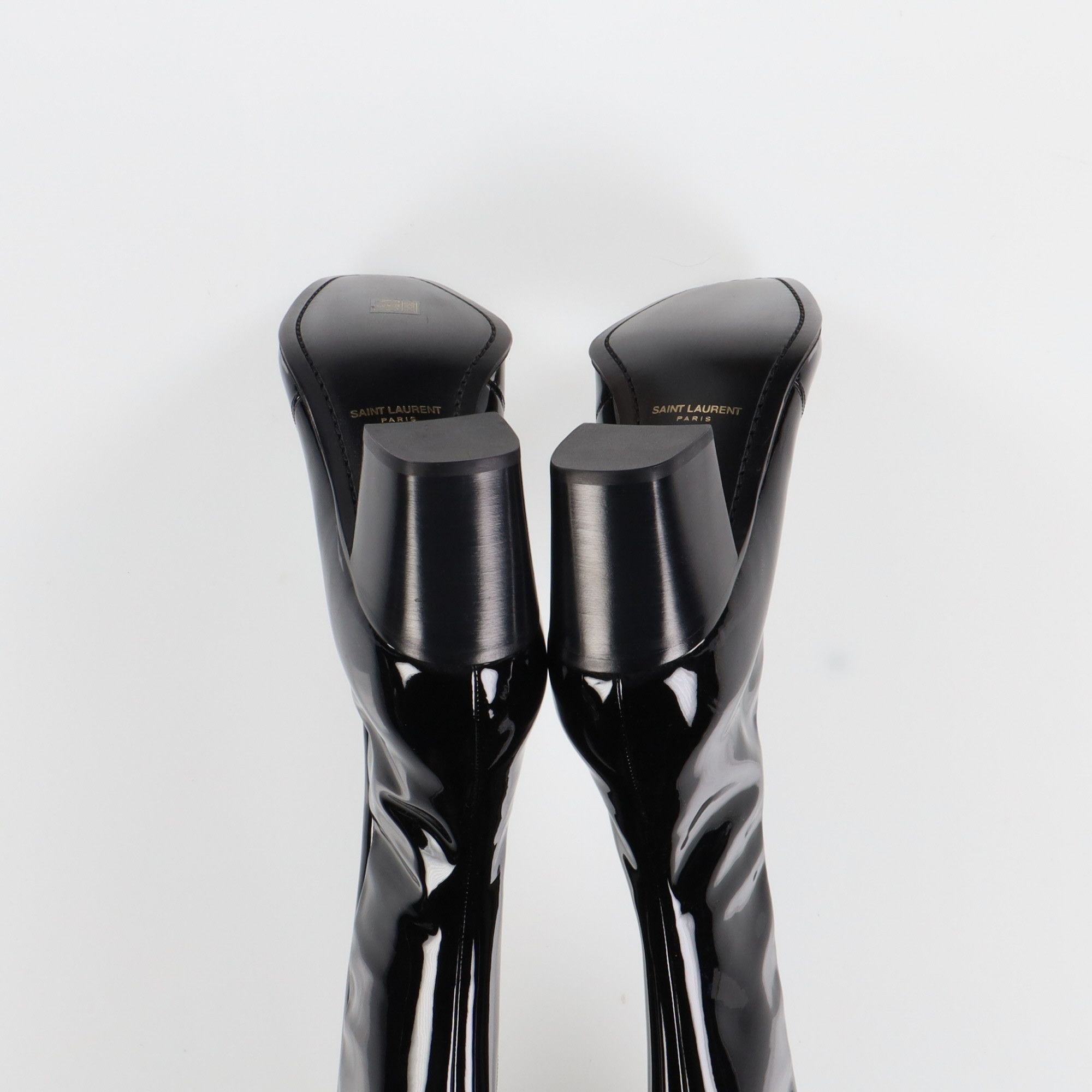 Saint Laurent Paris Black Patent Leather Otto 70 Zip Boots Size US 8 / EU 41 - 5 Thumbnail