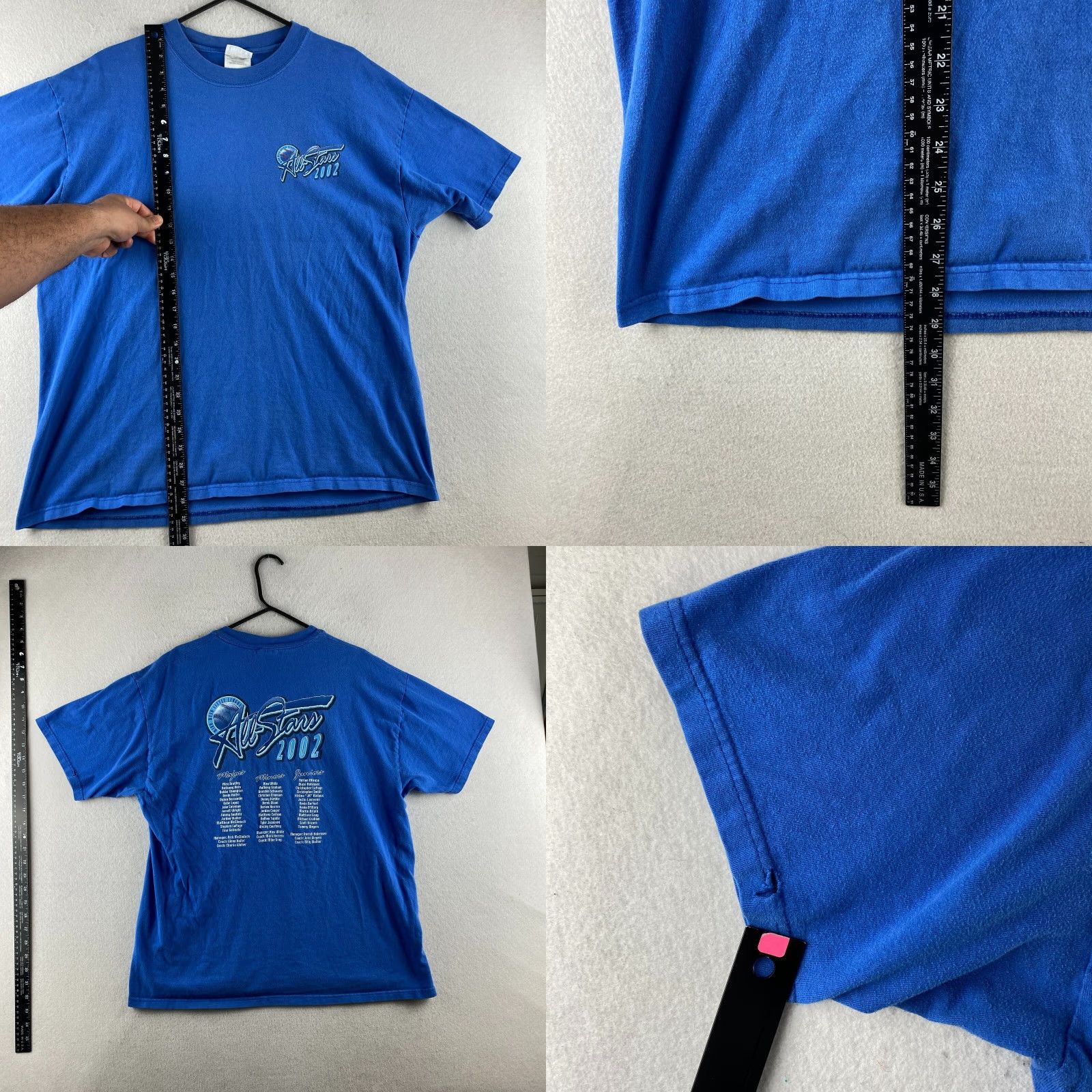 Hanes VINTAGE Hanes Beefy-T Shirt Mens XL Blue 2002 All Stars Mira Mesa Little League Short Sleeve Baseball Men XL Blue Logo Cotton Knit Size US XL / EU 56 / 4 - 9 Thumbnail