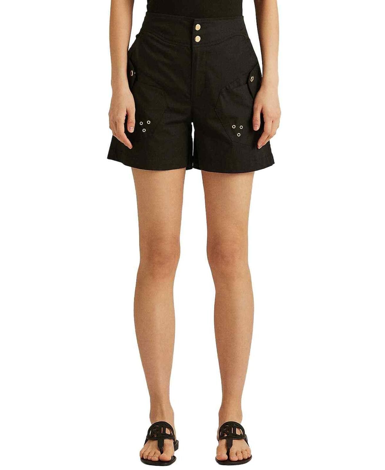 Lauren Ralph Lauren Lauren Ralph Lauren Women's Black Twill Shorts 14 Size 36" / US 14 / IT 50 - 1 Thumbnail