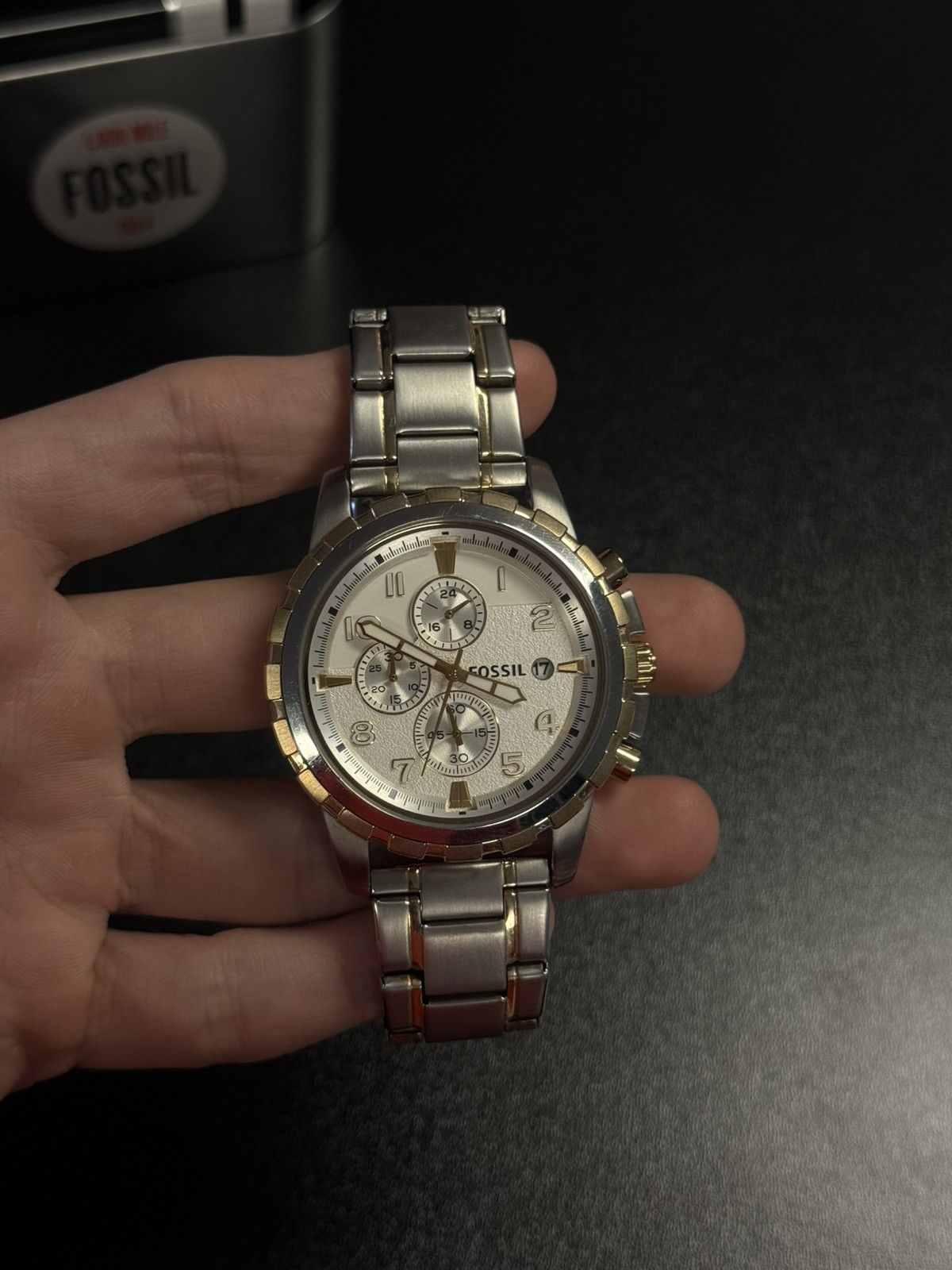 Fossil Fossil Gold/Silver Watch Adjustable Size W Extra Links Size ONE SIZE - 3 Thumbnail