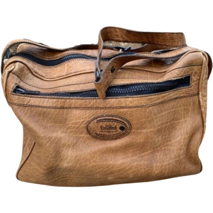 image of Vintage Gold Pfeil Caracciola Brown Leather Shoulder Bag, Men's
