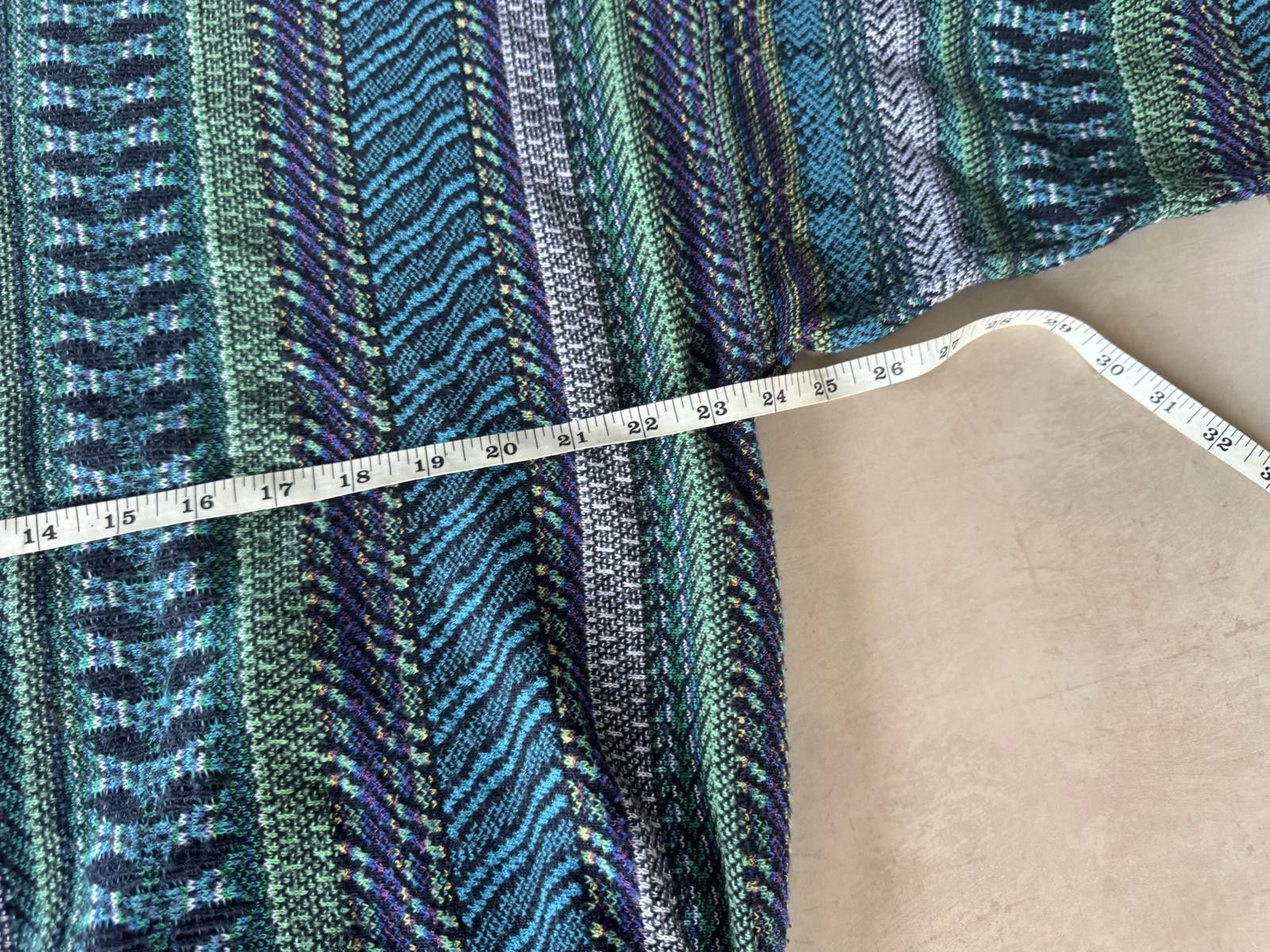 Frankie Morello Monello M 90s Teal Blue Pattern Biggie Sweater Size US M / EU 48-50 / 2 - 3 Thumbnail