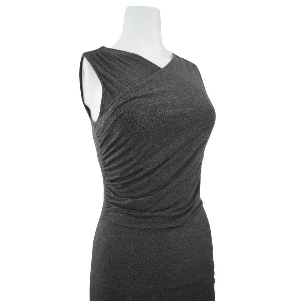 Designer NWT Anthropologie Ruched Gray Dress Size XS Size XS / US 0-2 / IT 36-38 - 3 Thumbnail