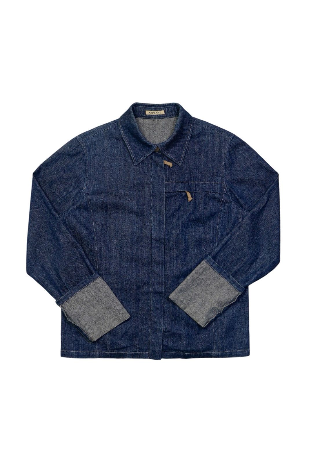 Japanese Brand × Vintage 1990s AQUART OVER SLEEVES DENIM ZIP UP JACKET Size US M / EU 48-50 / 2 - 1 Thumbnail