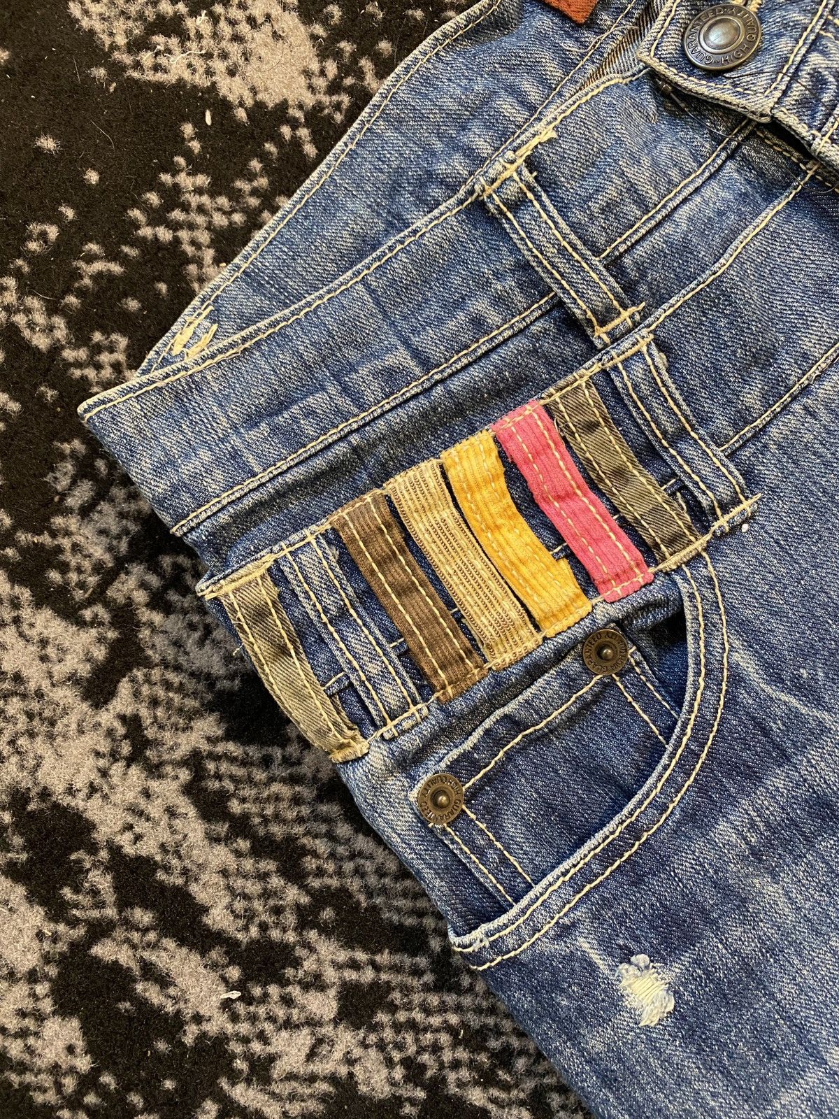 Japanese Brand Sky Bomber Japanese Archive Nylaus Double Waist Denim Size US 30 / EU 46 - 4 Thumbnail