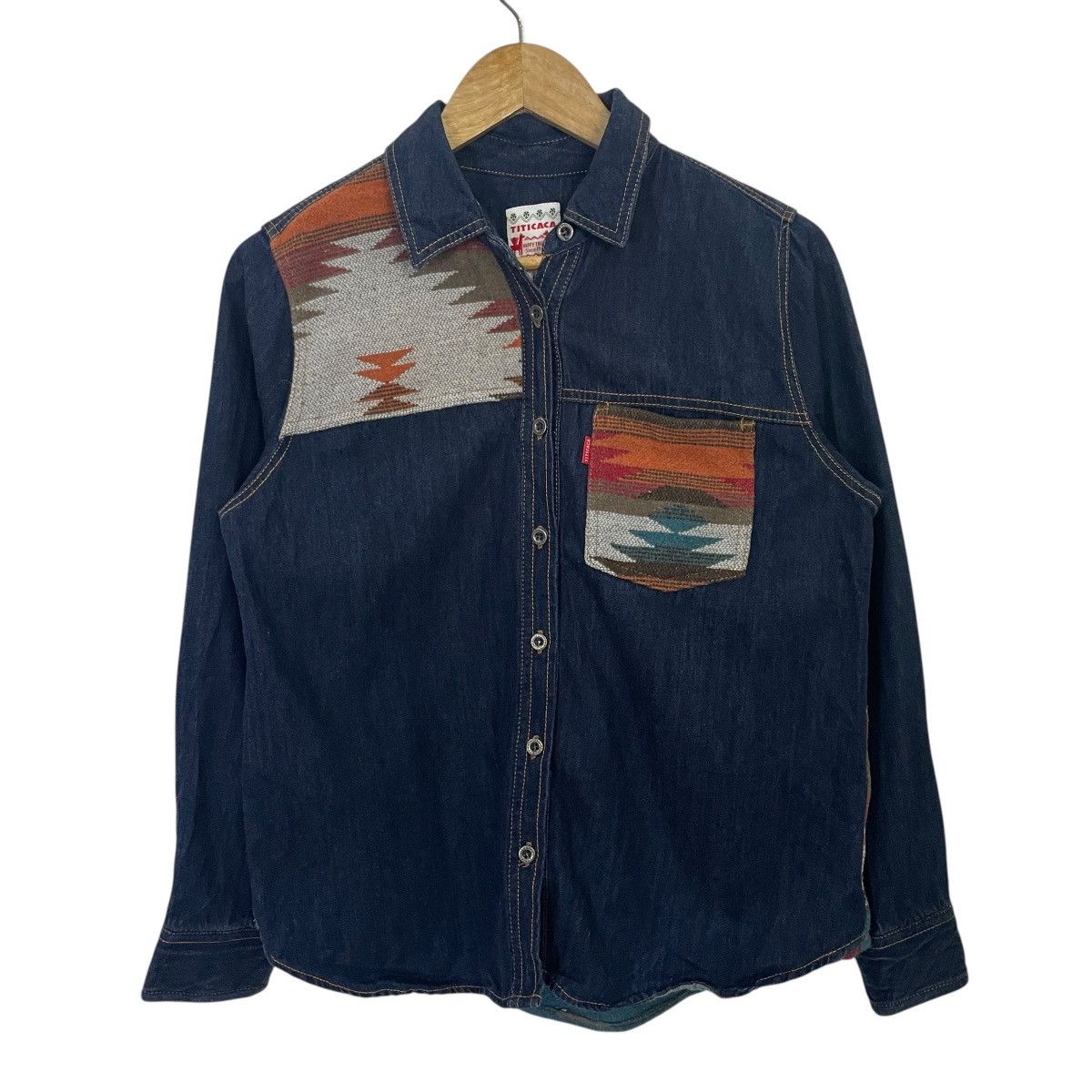 Japanese Brand Vintage Titicaca Aztex Navajo Denim Jacket Size US M / EU 48-50 / 2 - 1 Thumbnail