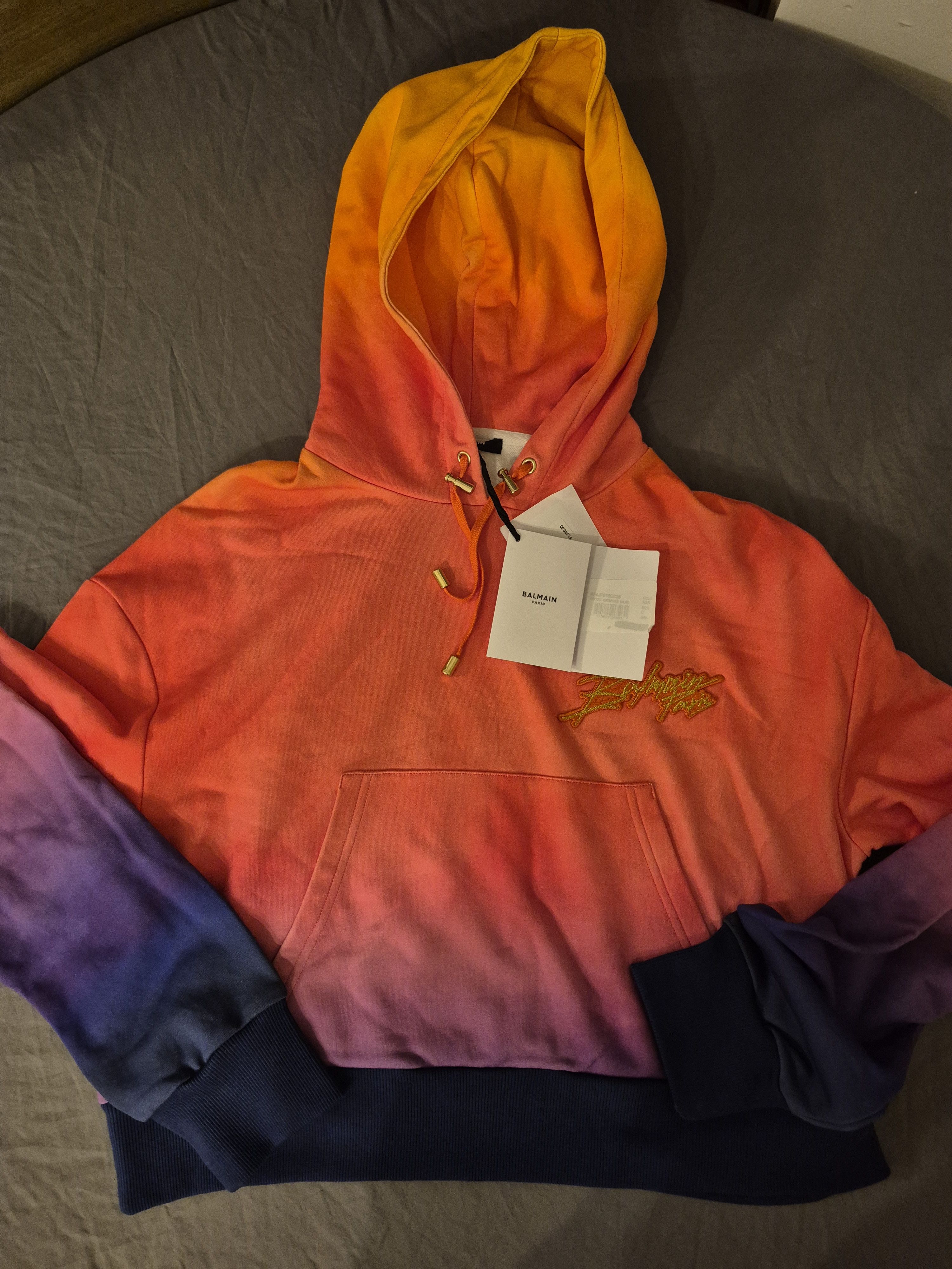 Balmain Cropped Hoodie Size Large BNWT MSRP $1350