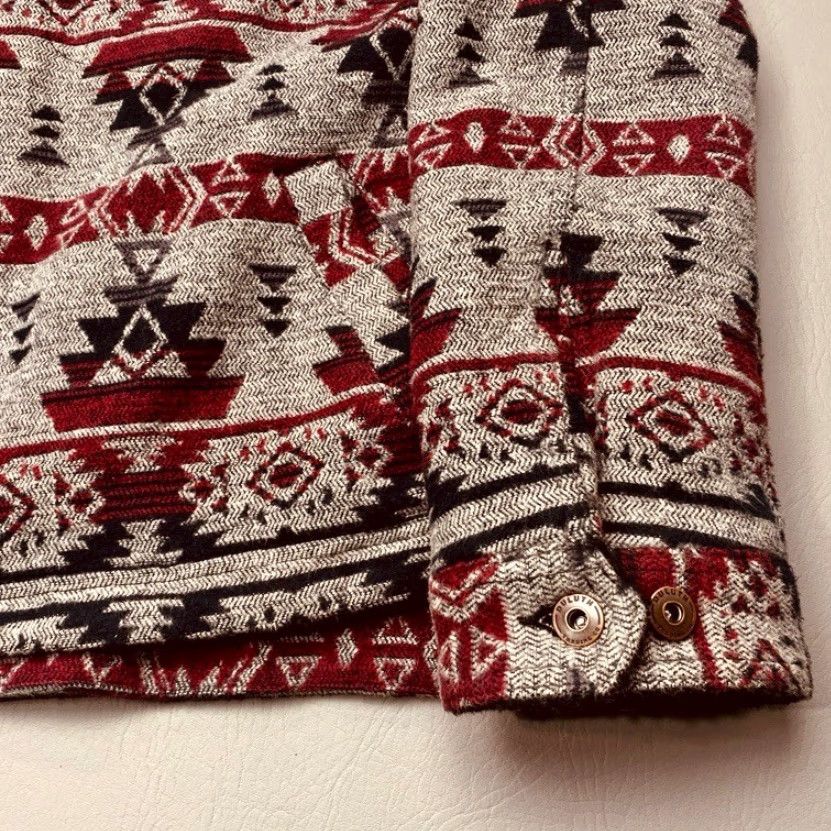 Vintage Duluth Trading Co. Womens Large Tribal Navajo Blanket Coat Aztec Sherpa Trim Size L / US 10 / IT 46 - 4 Thumbnail