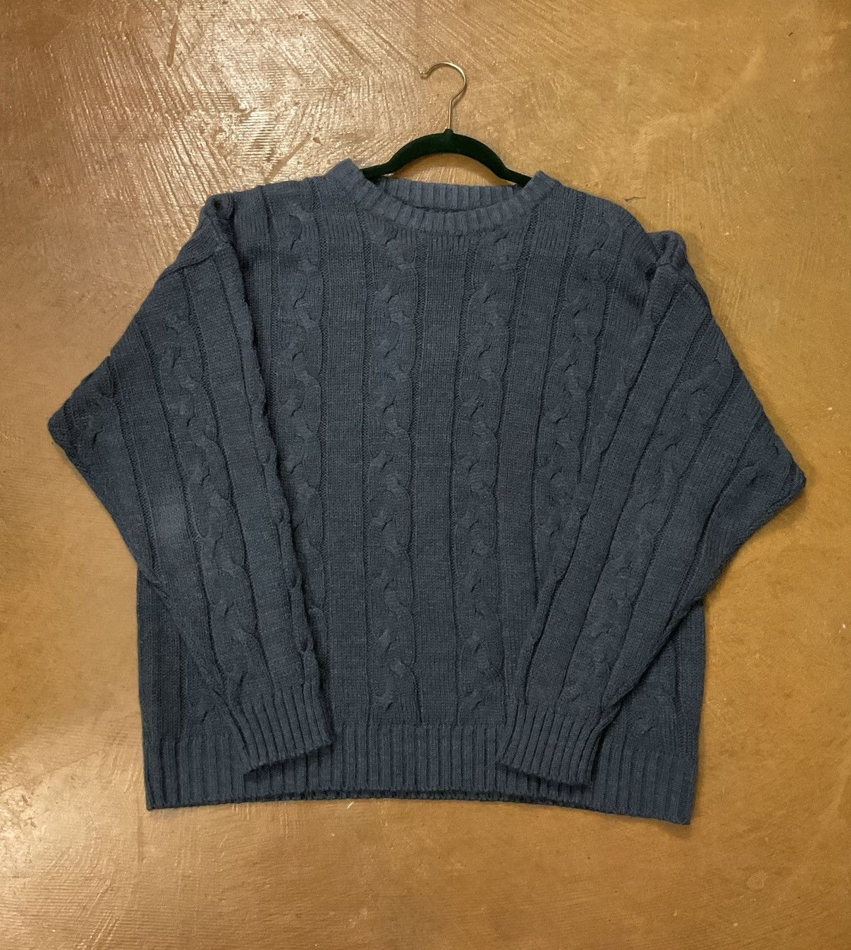 Bugle Boy Bugle Boy Men's Blue Cable Knit Crewneck Sweater Size US XL / EU 56 / 4 - 1 Thumbnail