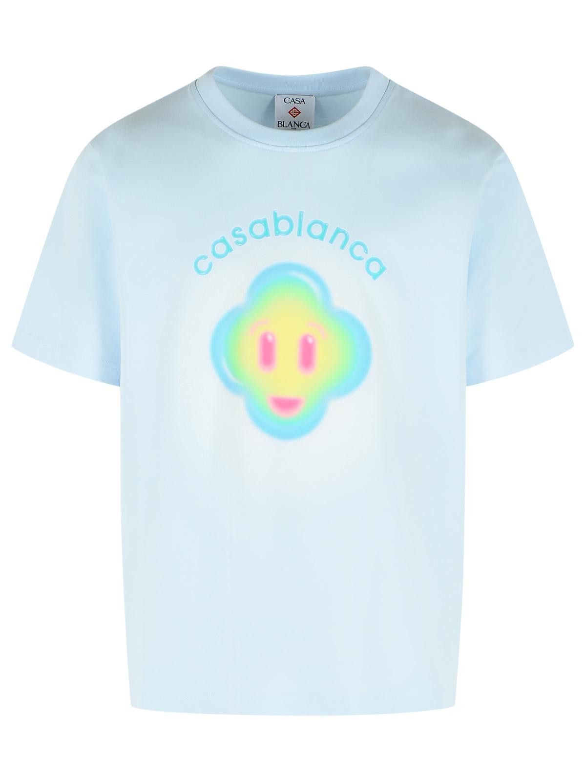 Casablanca CASABLANCA 'Airbrush Smiley' Light Blue Cotton T-Shirt Size US XL / EU 56 / 4 - 1 Thumbnail