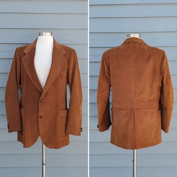 Vintage Vintage 70s Lee Western Boho Cowboy Brown Corduroy Blazer Size M / US 6-8 / IT 42-44 - 1 Thumbnail