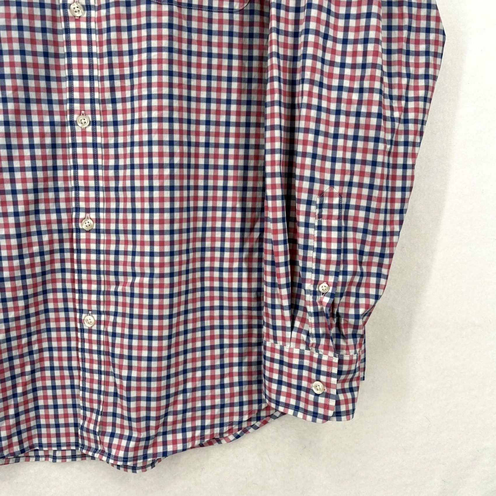 Vineyard Vines Vineyard Vines Shirt Mens Large Red Blue Plaid Performance Tucker Classic Fit Shirt Size US L / EU 52-54 / 3 - 3 Thumbnail