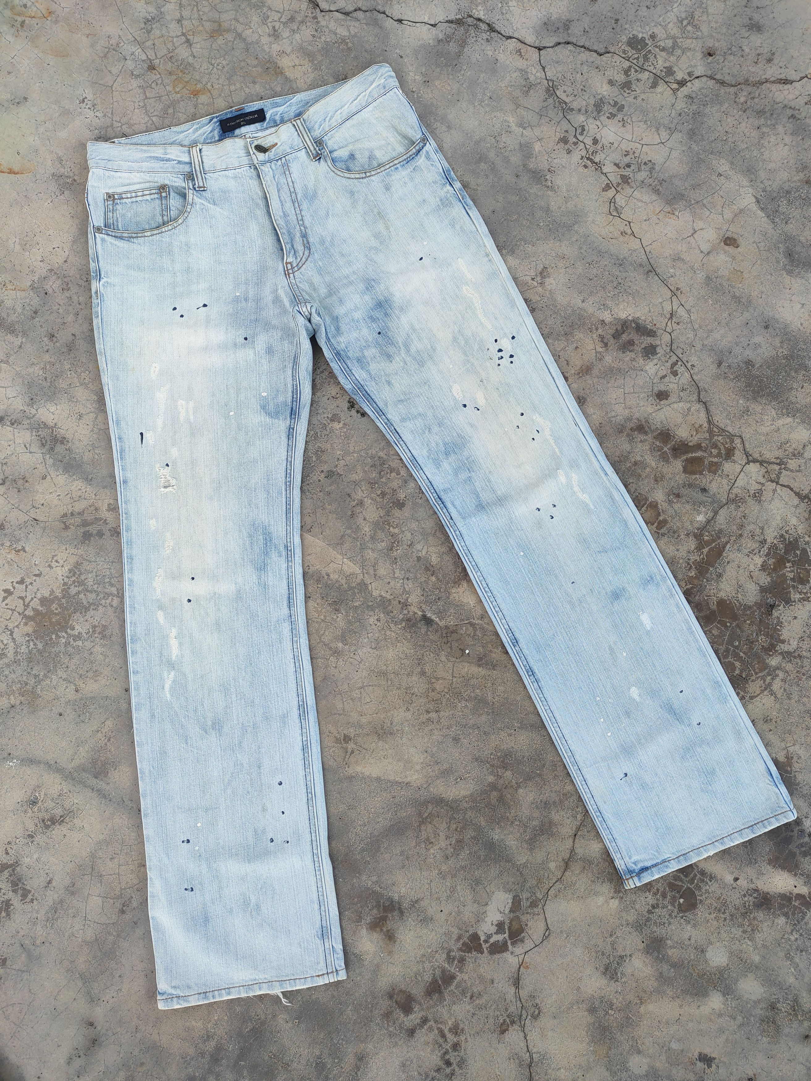 Japanese Brand × Jean × Vintage VINTAGE JAPANESE PAINT LIGHT BLUE JEANS DENIM PANTS Size US 34 / EU 50 - 2 Thumbnail