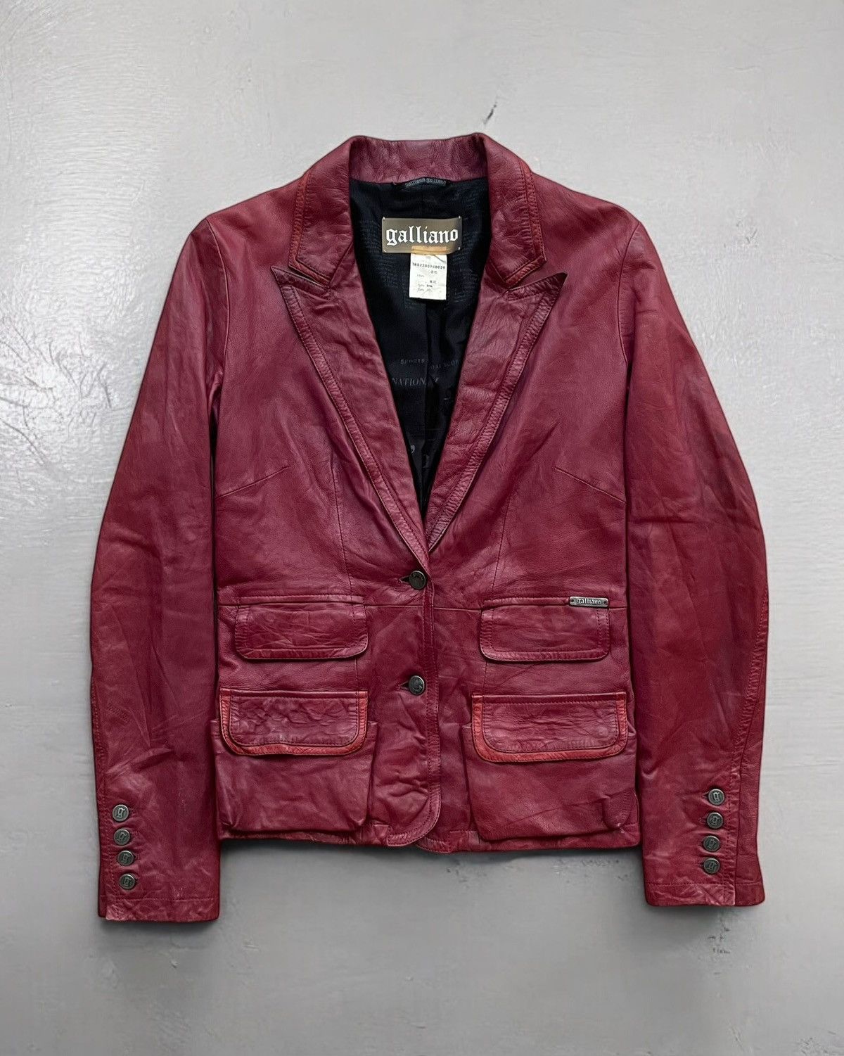 John Galliano Aw2007 Red Leather Cargo Blazer Size US S / EU 44-46 / 1 - 1 Thumbnail