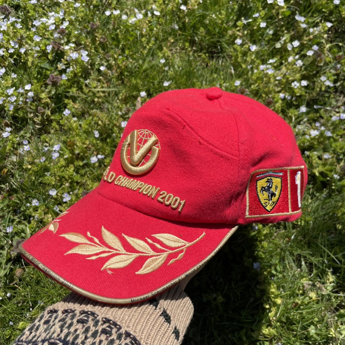 Ferrari Rare Ferrari 2001 World Champion Schumacher Cap Size ONE SIZE - 4 Thumbnail