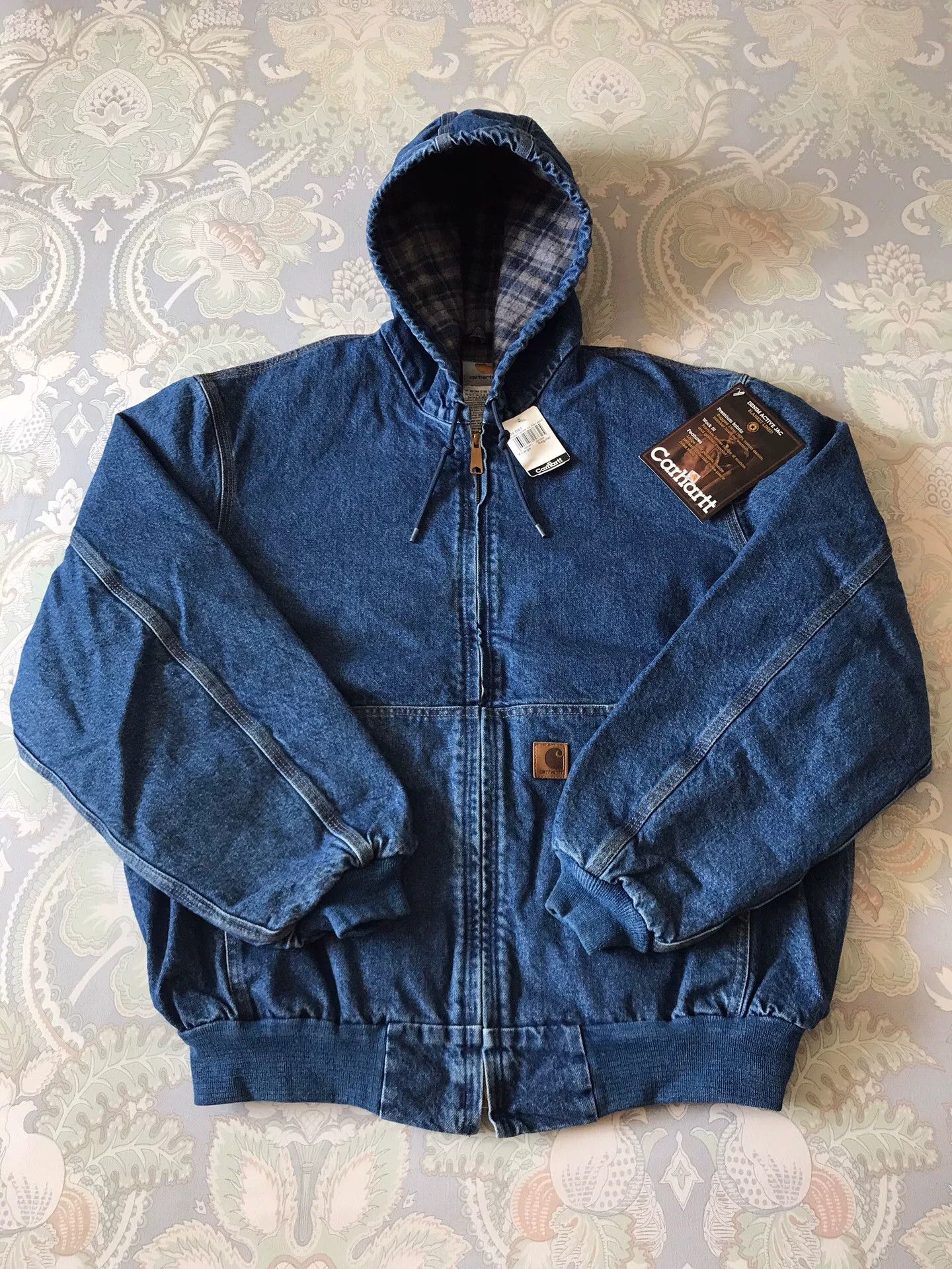 Carhartt Carhartt J139 Hooded Denim Work Jacket Size US XL / EU 56 / 4 - 1 Thumbnail
