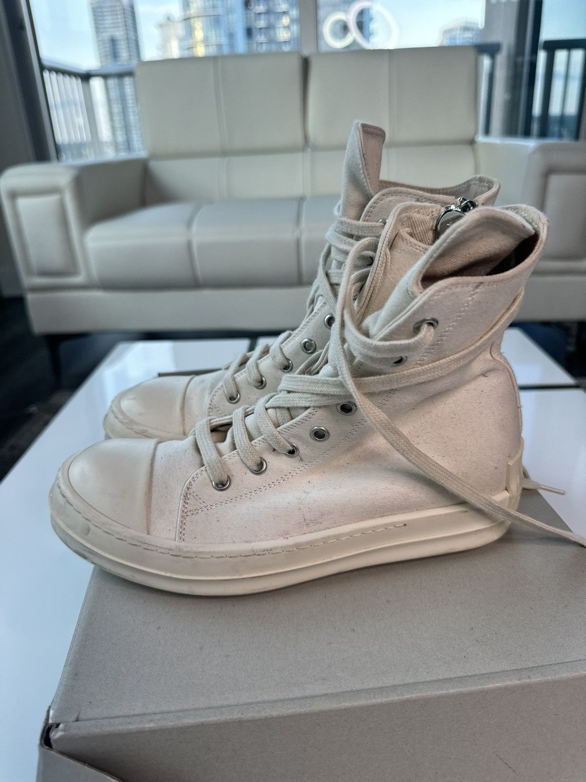 Rick Owens Rick Owen’s ramones high milk Size US 6.5 / IT 36.5 - 3 Thumbnail