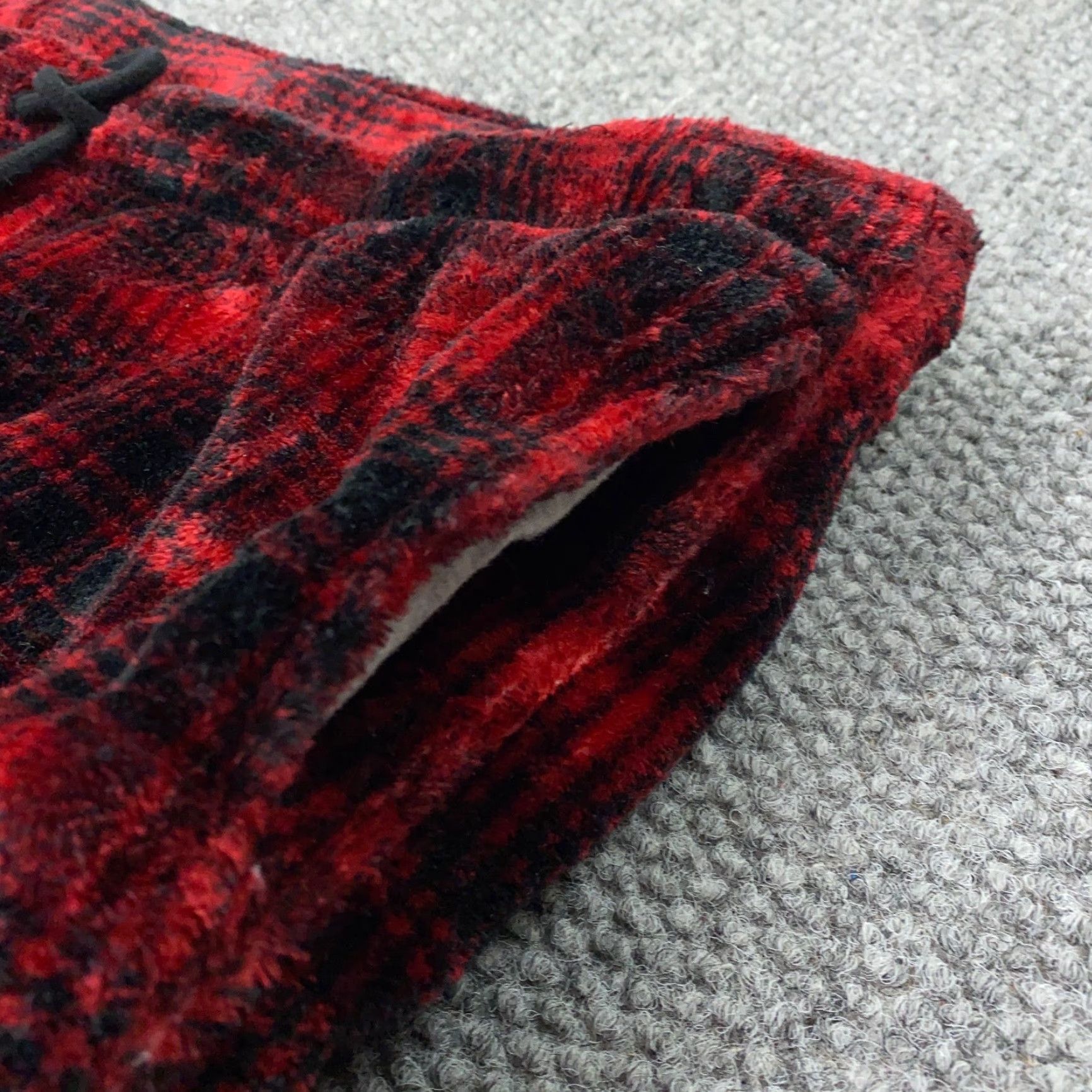Vintage American Outdoorsman Fleece Pajama Pants Mens XL Red Plaid Lounge Drawstring Bottoms Size US 36 / EU 52 - 7 Thumbnail