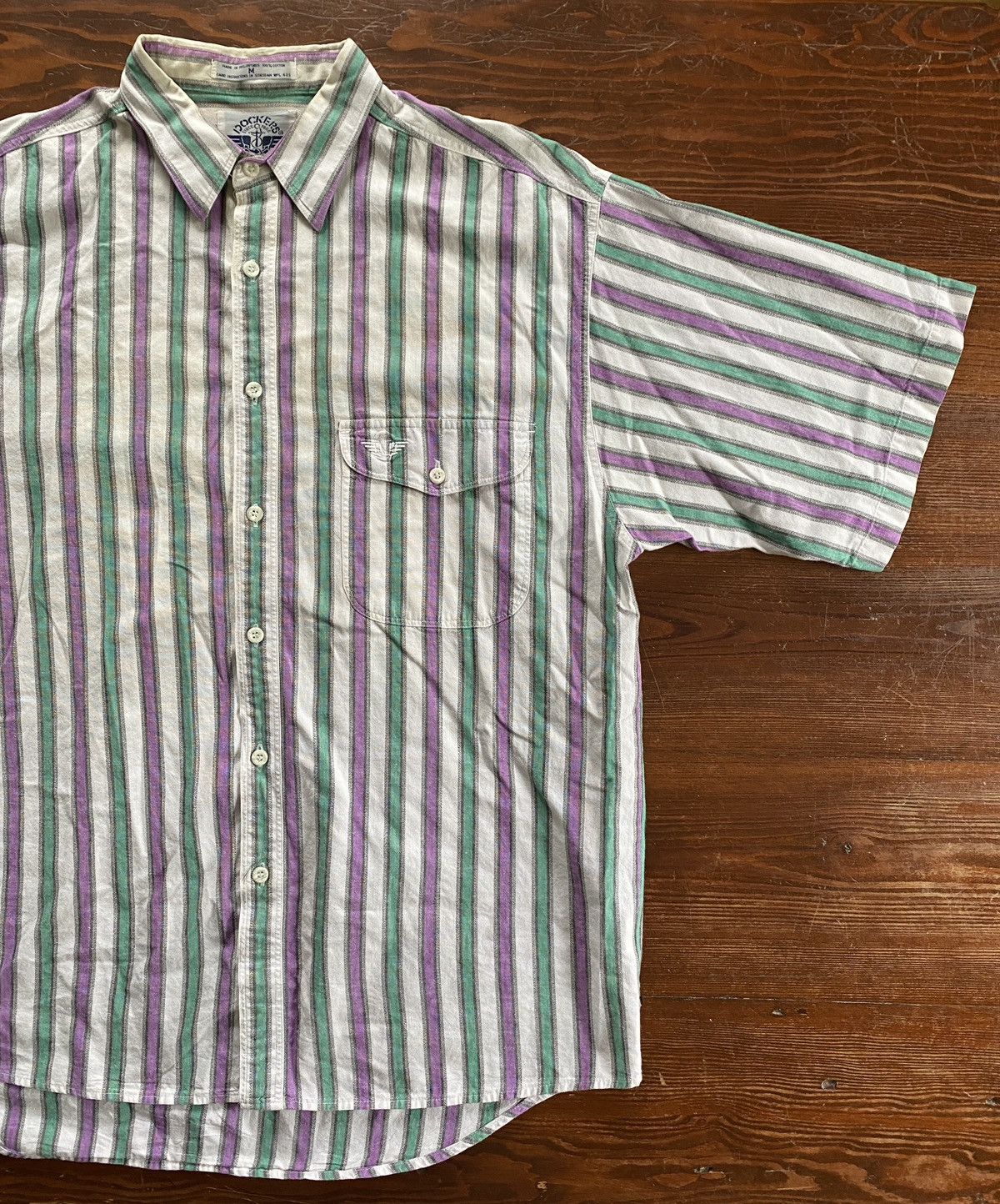 Dockers × Vintage Vintage ‘92 Dockers Oversized Stripe Short Sleeve Button Up Size US M / EU 48-50 / 2 - 1 Thumbnail